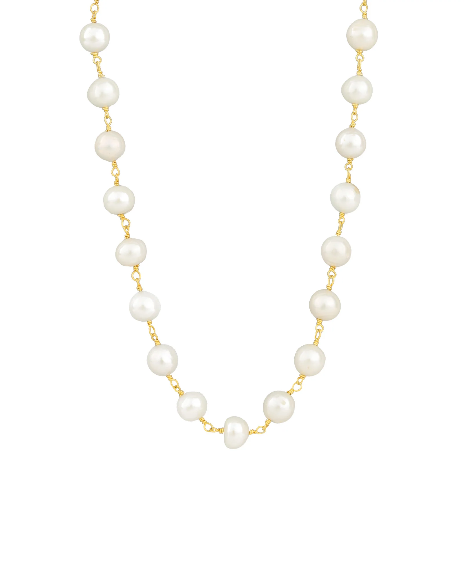 Wire Wrapped Pearl Necklace