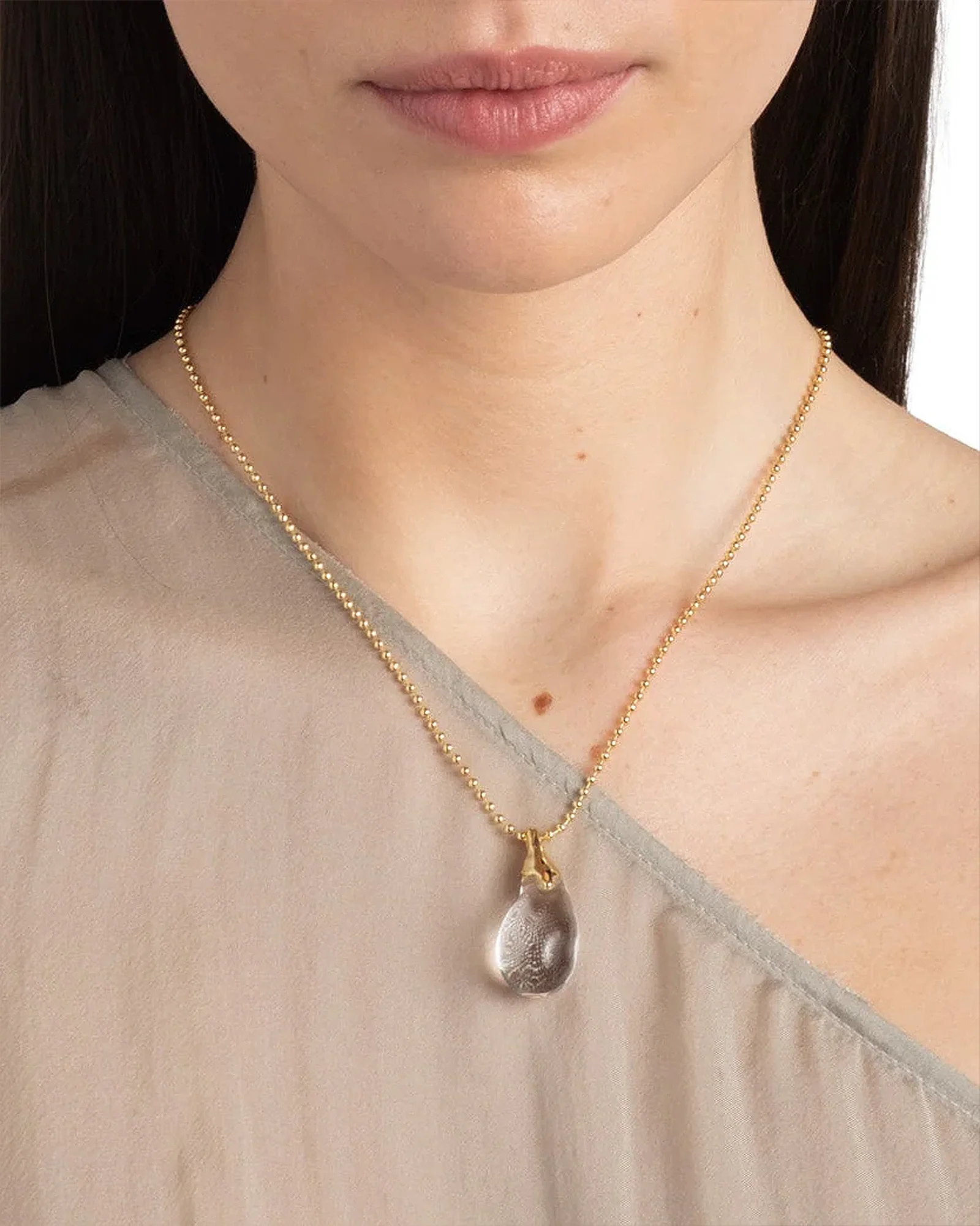 Liquid Lucite Teardrop Pendant Necklace - Image 4