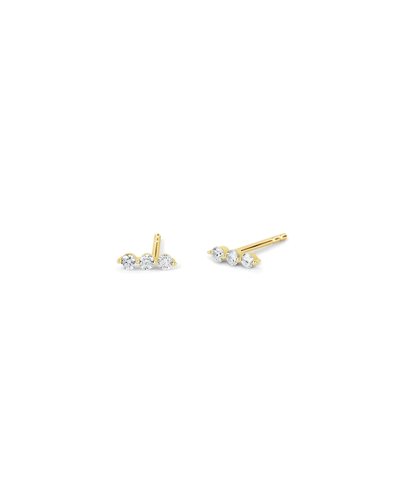 3 Diamond Bar Studs