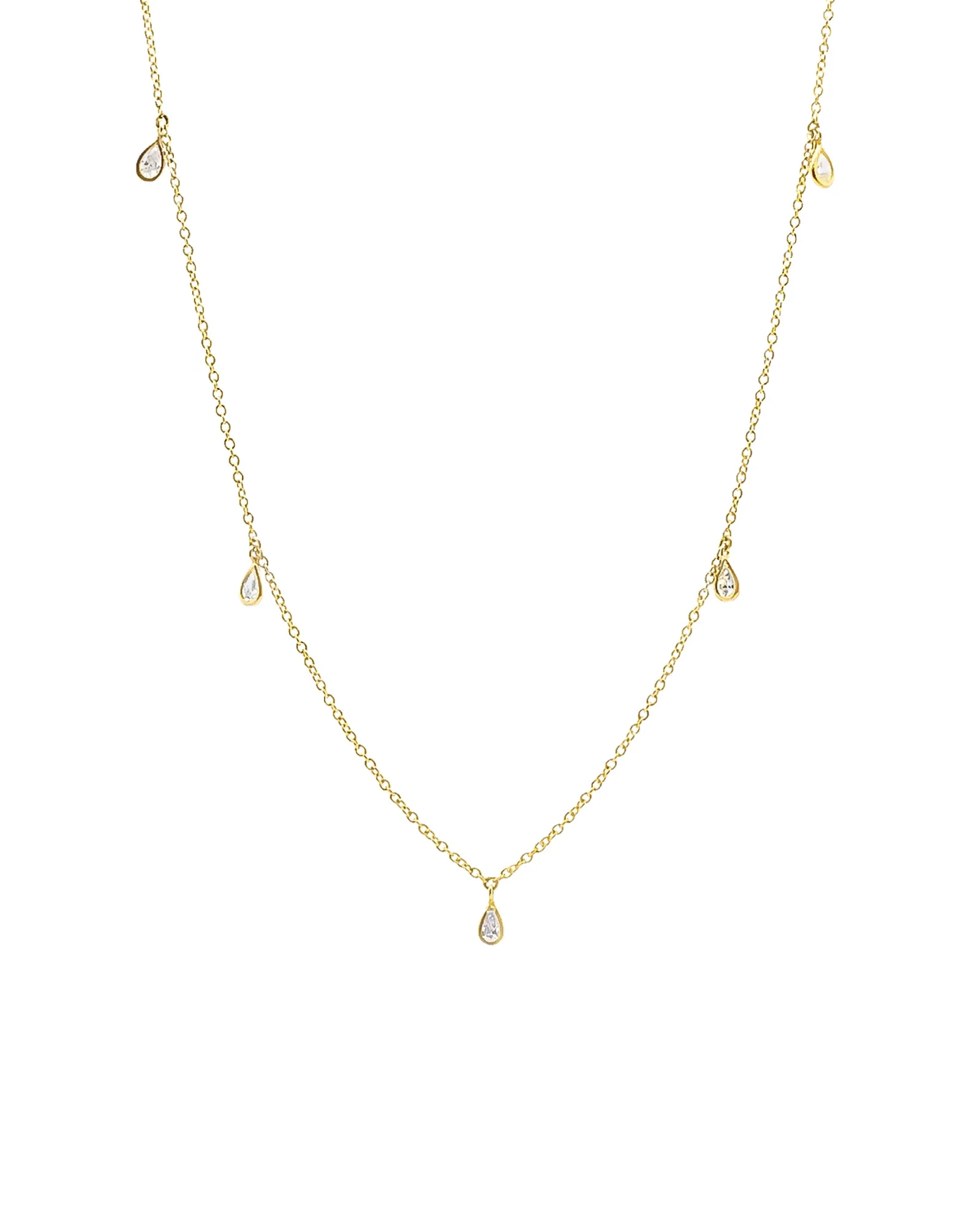 5 Diamond Teardrop Necklace