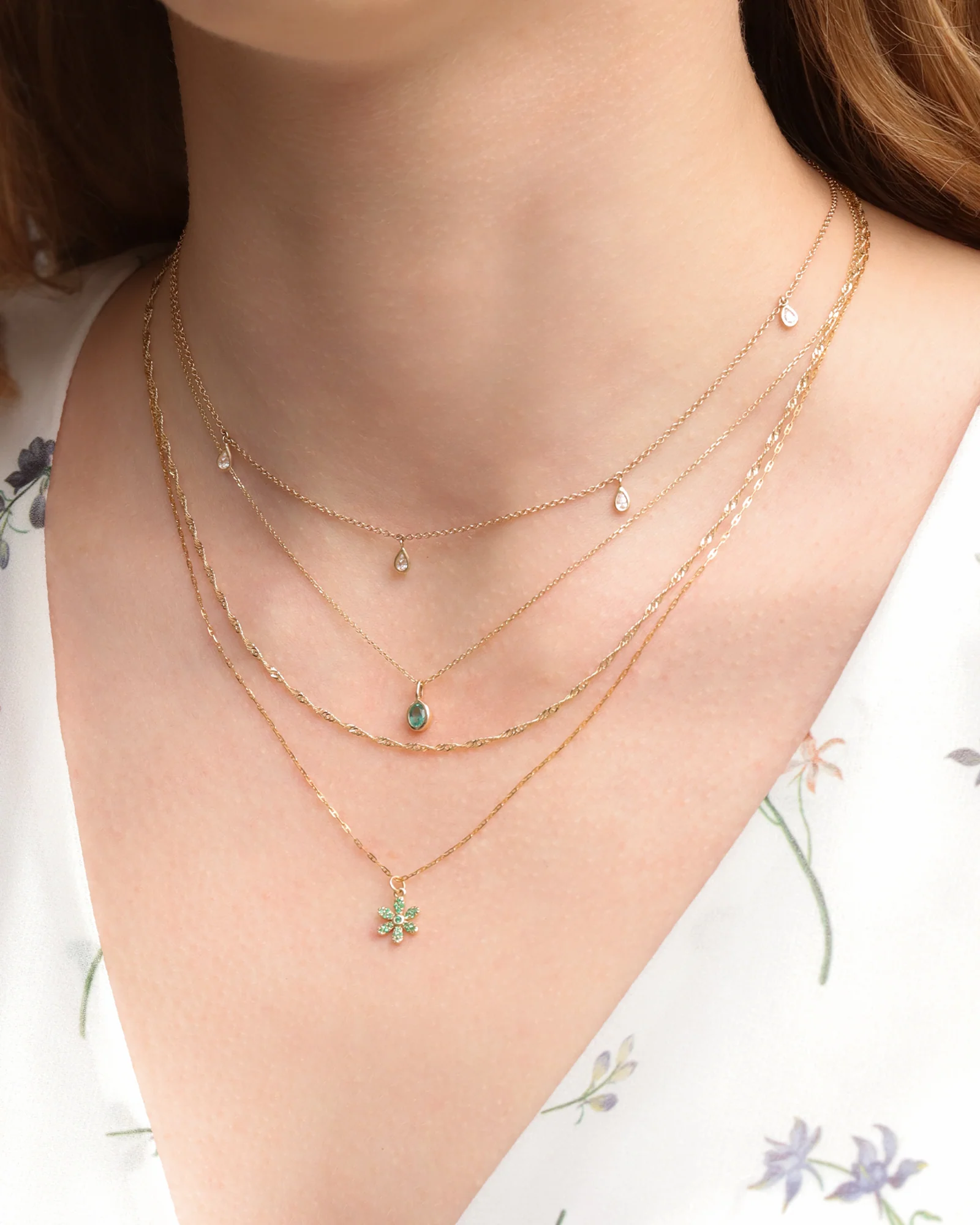 5 Diamond Teardrop Necklace - Image 3
