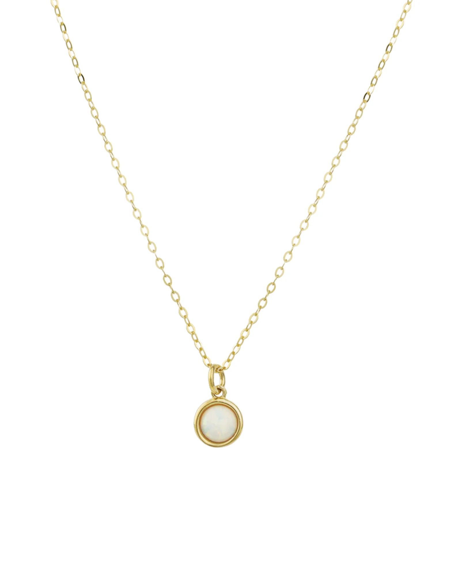Bezel Opal Pendant Necklace