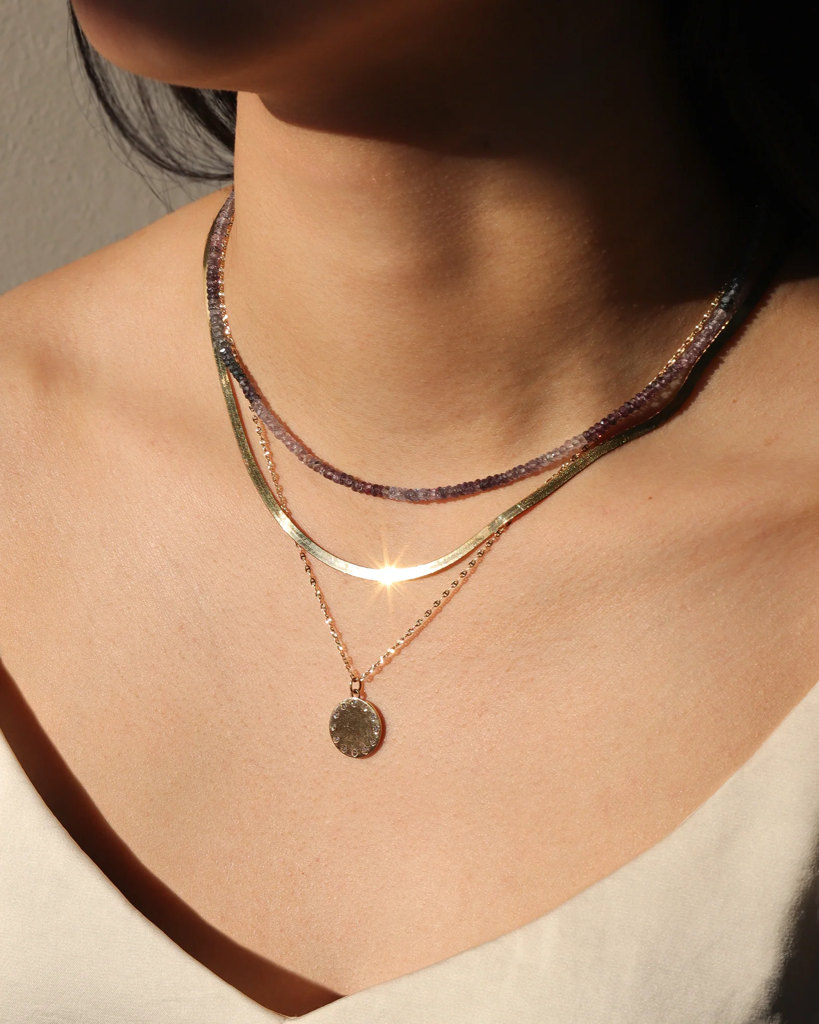 Diamond Disc Necklace - Image 2