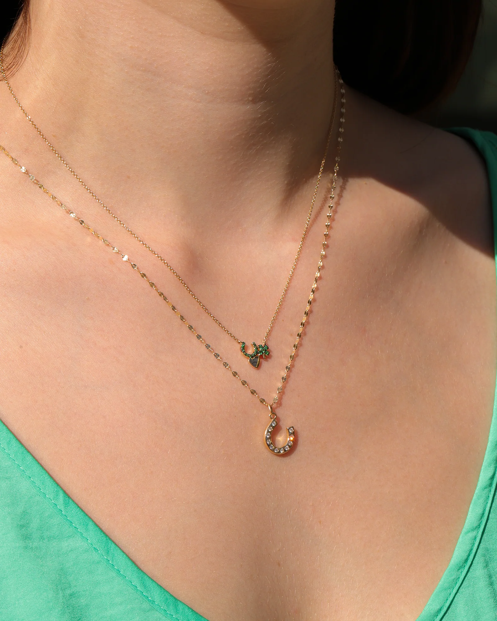 Diamond Horseshoe Dap Chain Necklace - Image 2