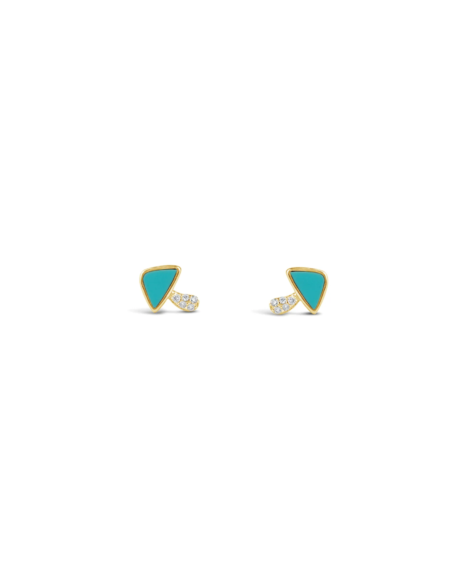 Diamond Mushroom Studs | Turquoise
