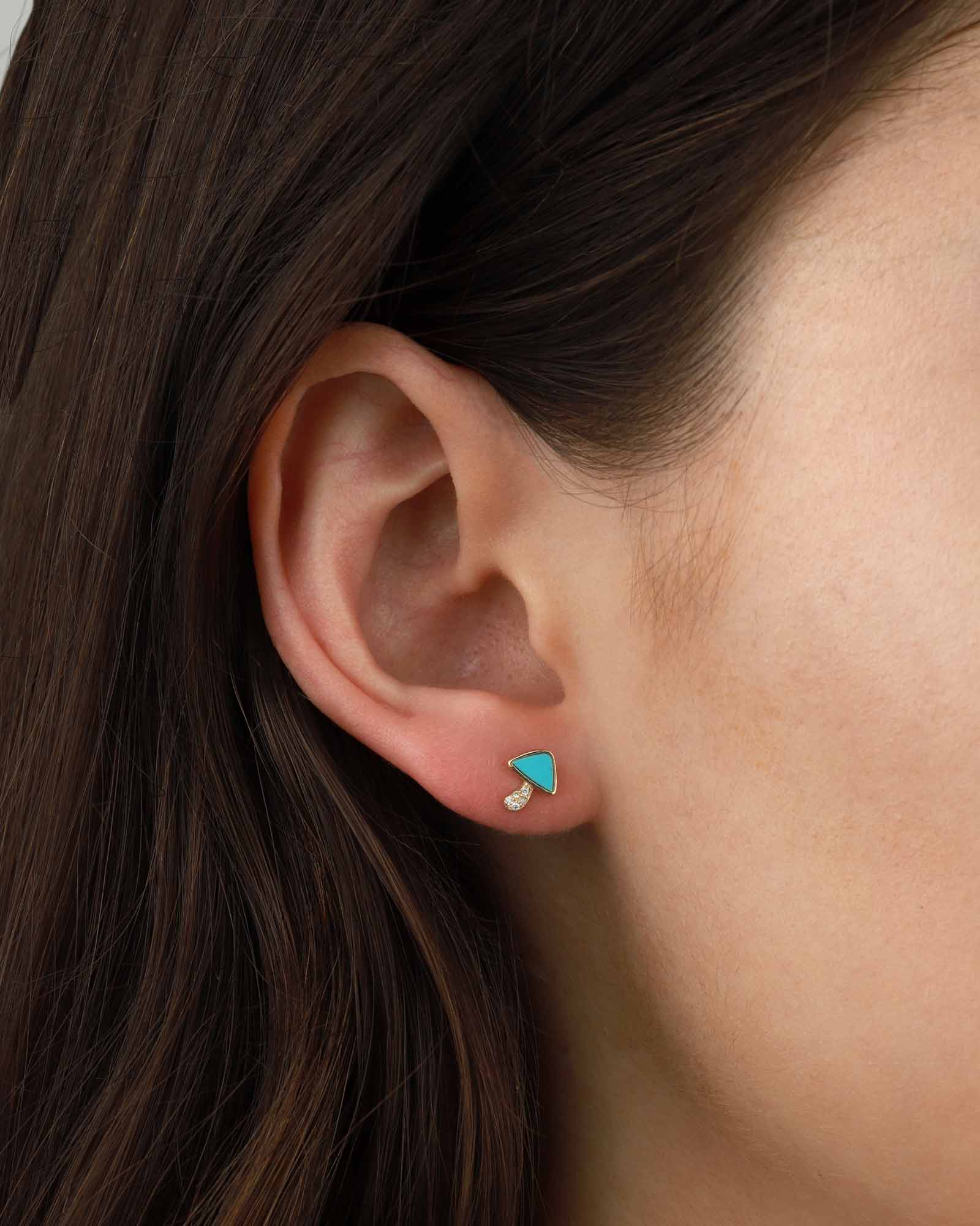 Diamond Mushroom Studs | Turquoise - Image 2