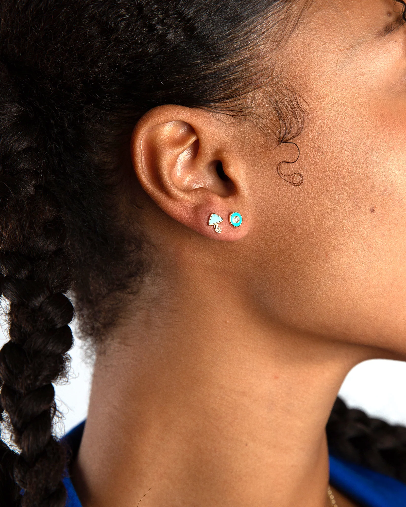 Diamond Mushroom Studs | Turquoise - Image 4