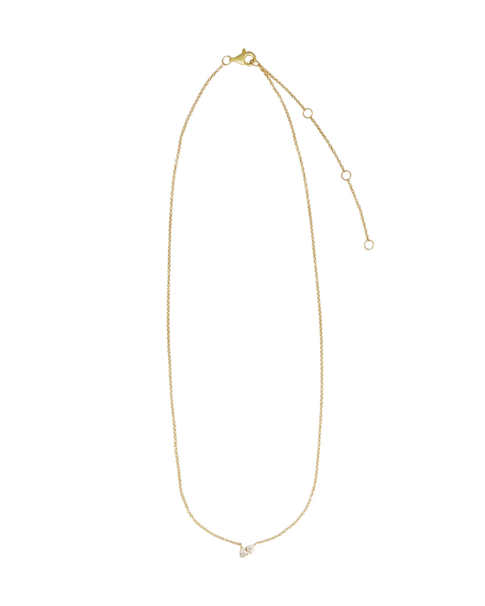 Double Teardrop Diamond Necklace - Image 3