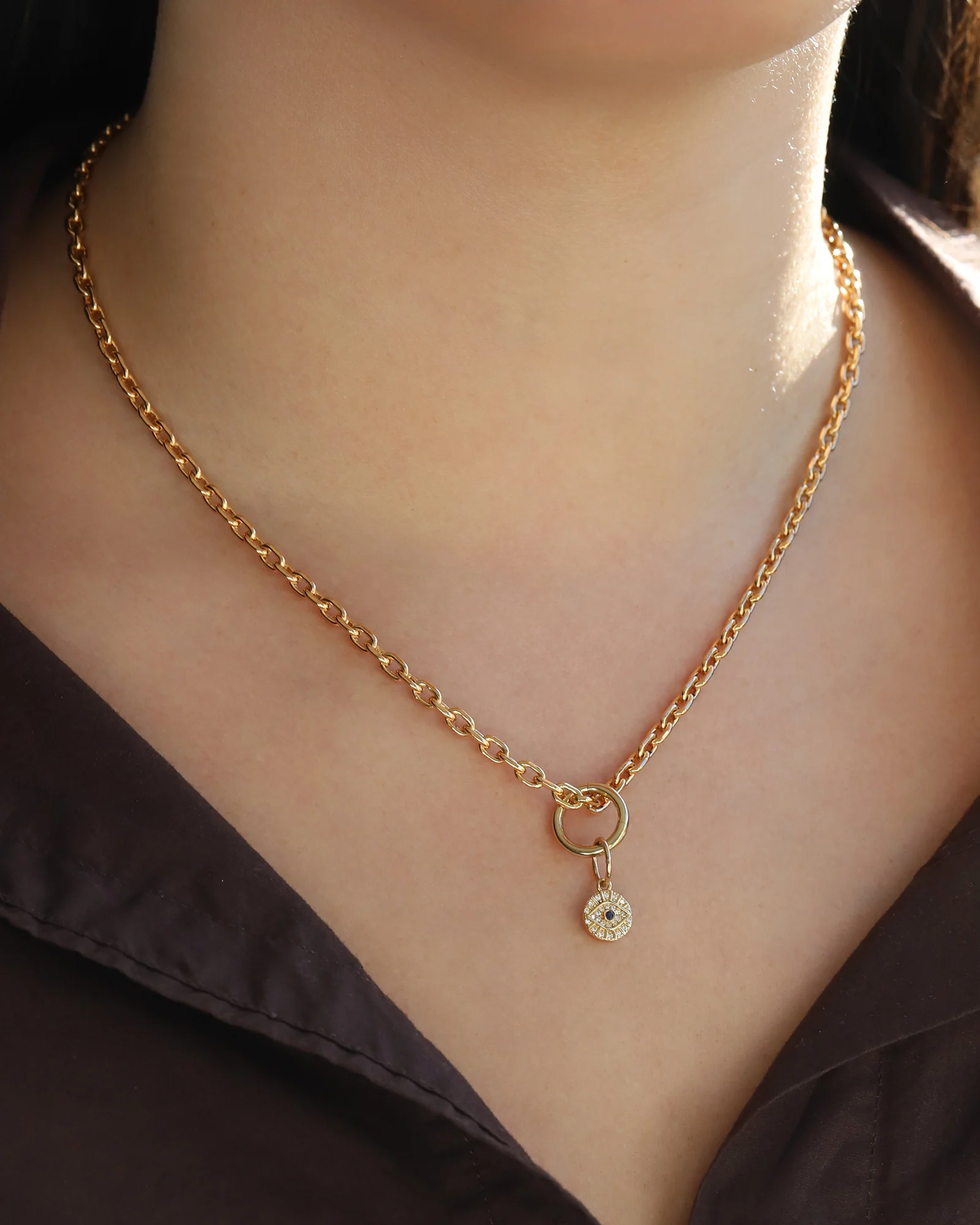 Evil Eye Diamond Disc Charm - Image 2