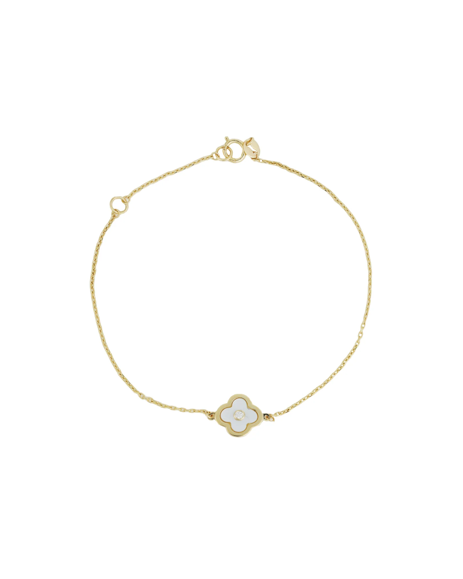 Mother of Pearl Clover Chain Bracelet