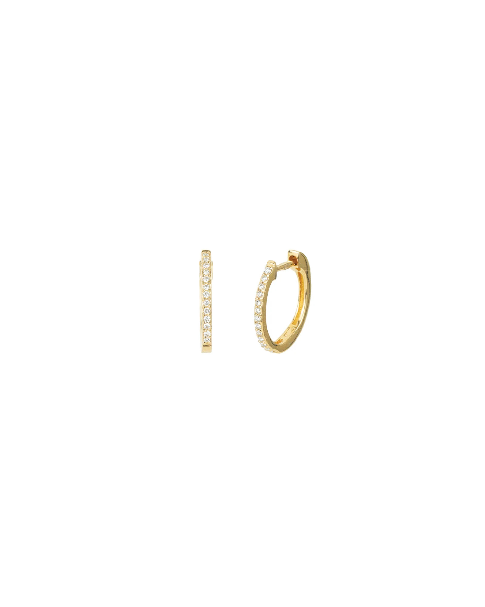 Oval Pavé Huggies | 11mm