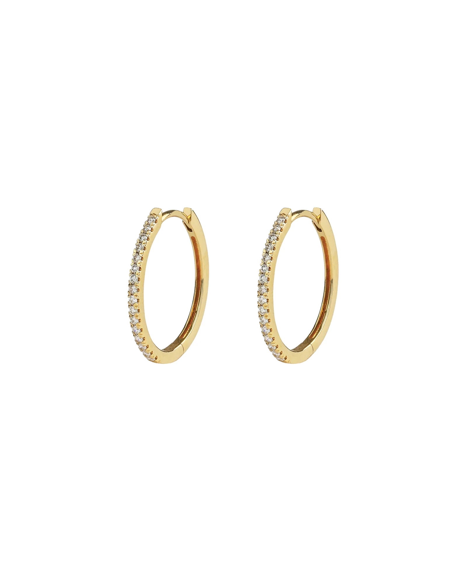 Oval Pavé Huggies | 16mm - Image 3