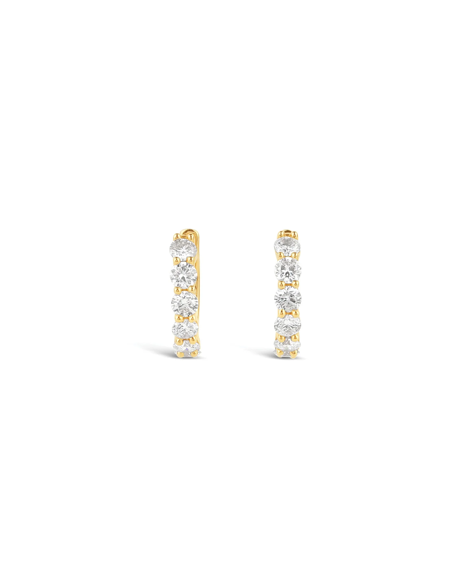 Prong Diamond Huggies | 13mm - Image 3