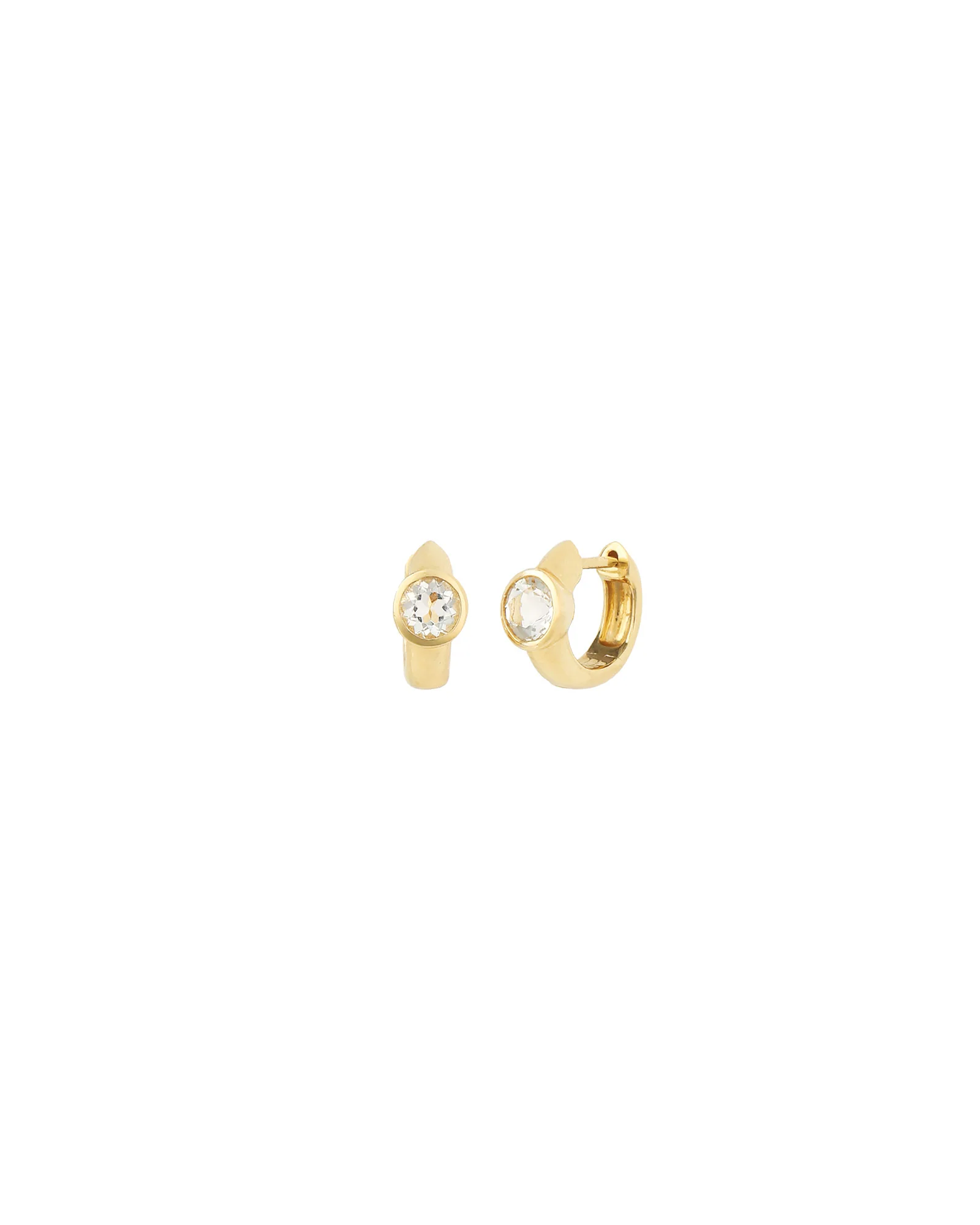 Round Stone Huggies | 12mm