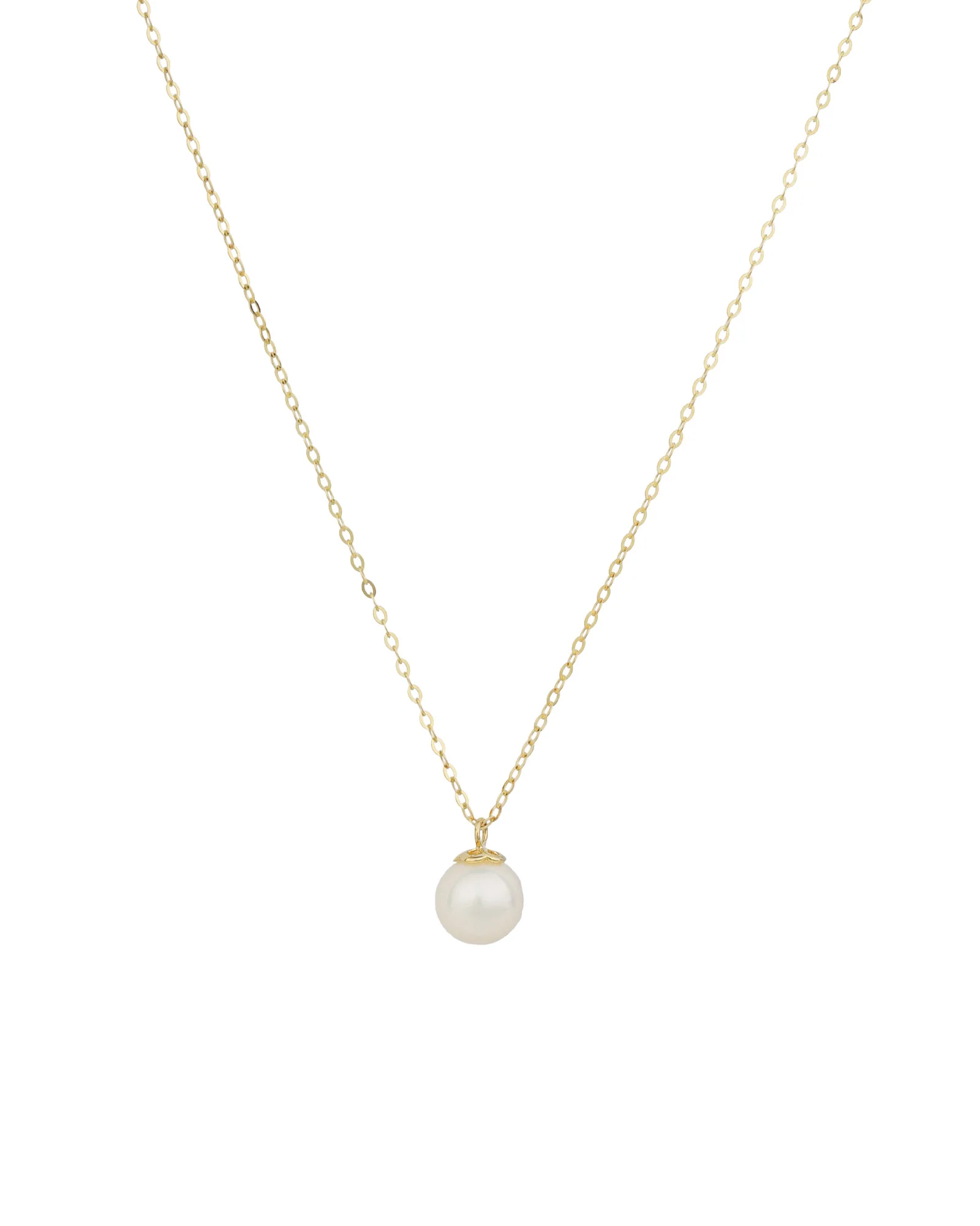 Round White Pearl Pendant Necklace