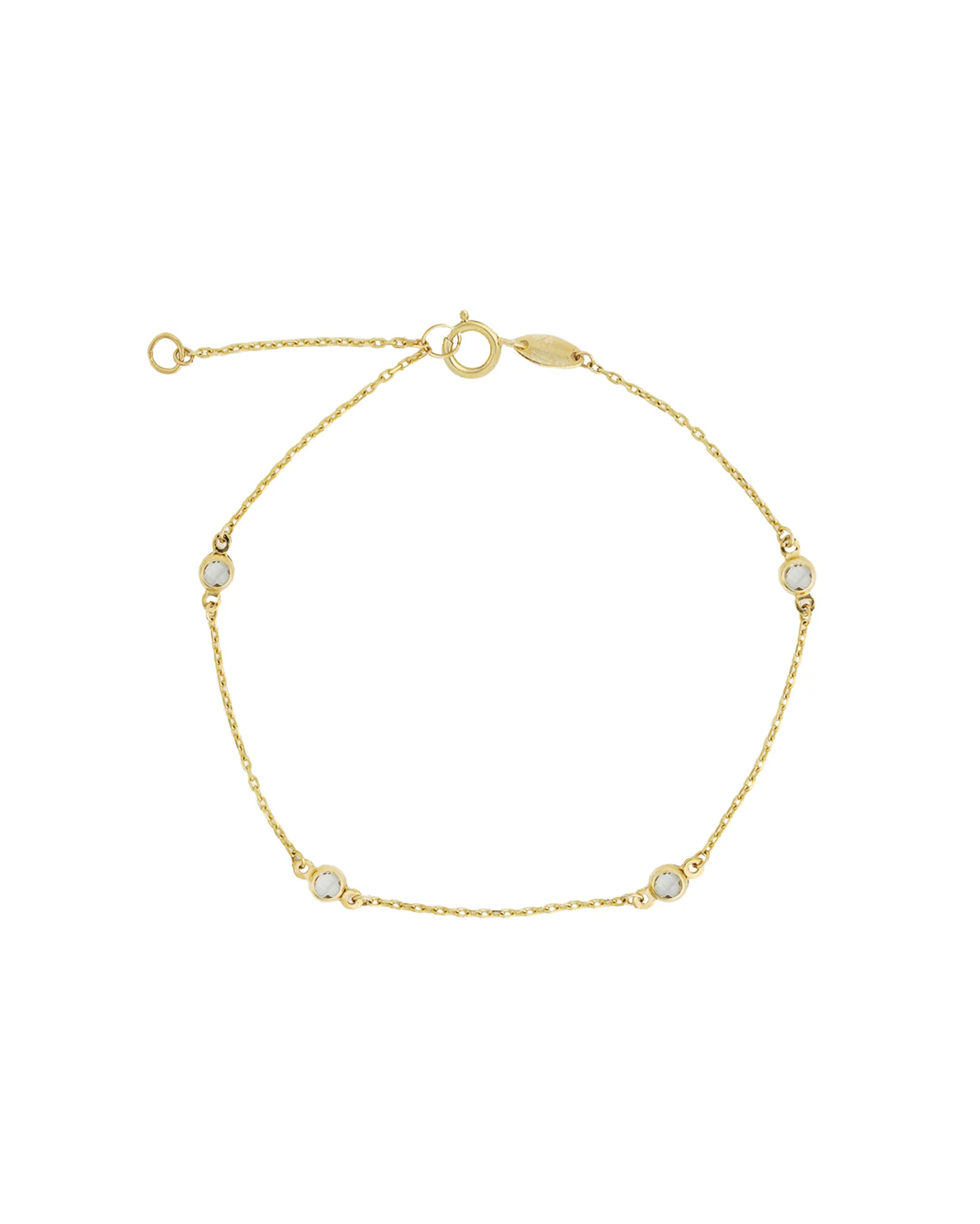 Station Bezel CZ Chain Bracelet