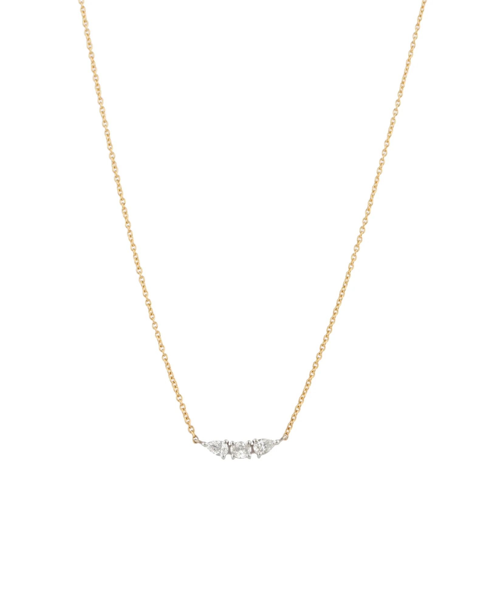 Three Diamond Cluster Necklace