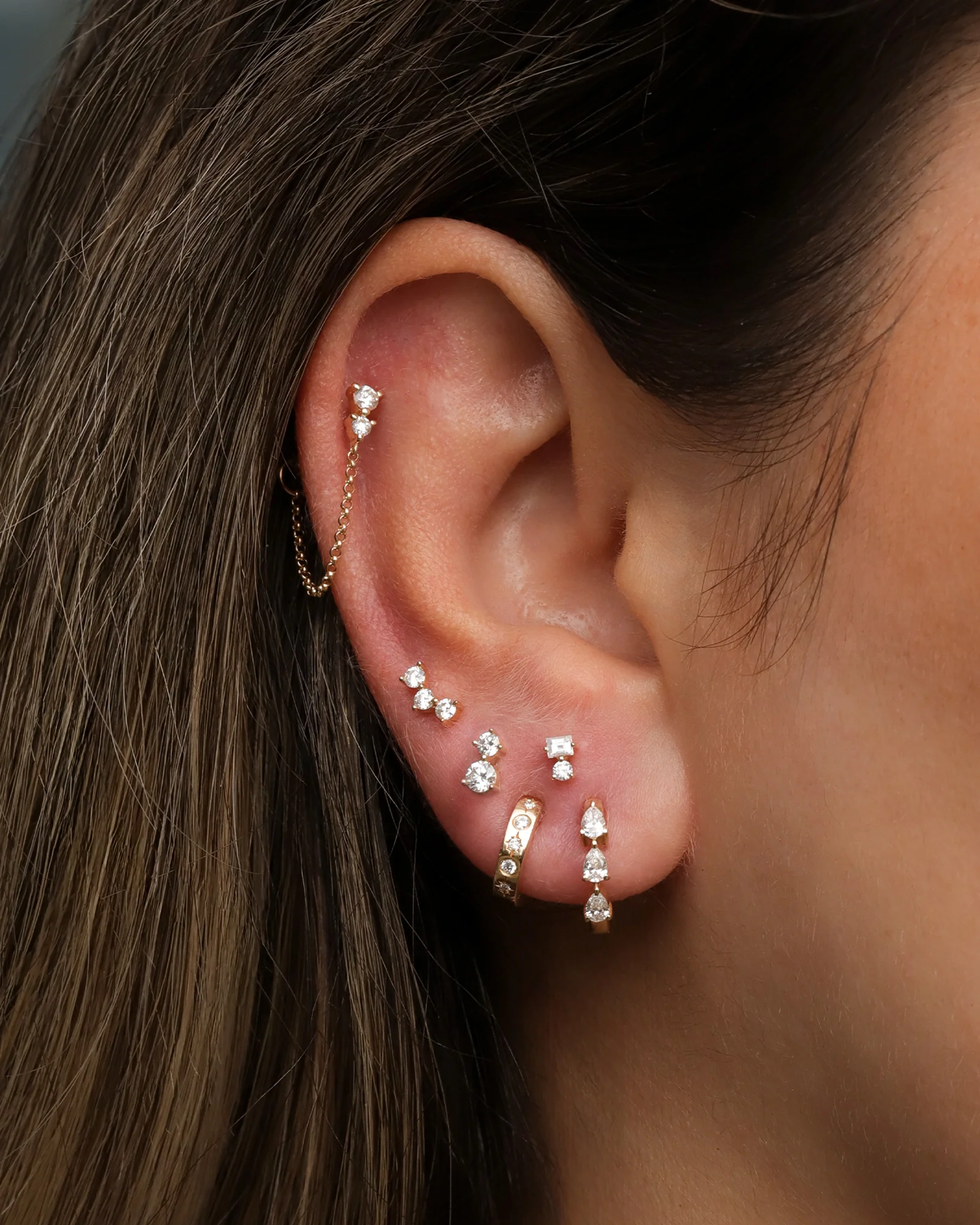Two Triangle Diamond Studs - Image 2