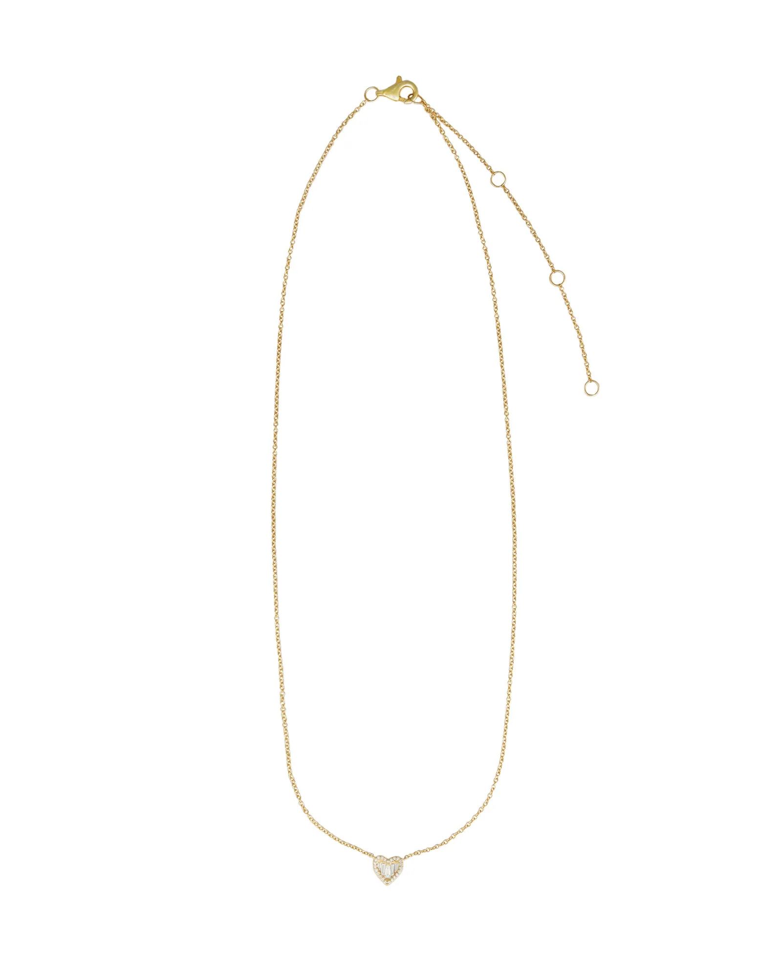 Heart Baguette Diamond Necklace - Image 3