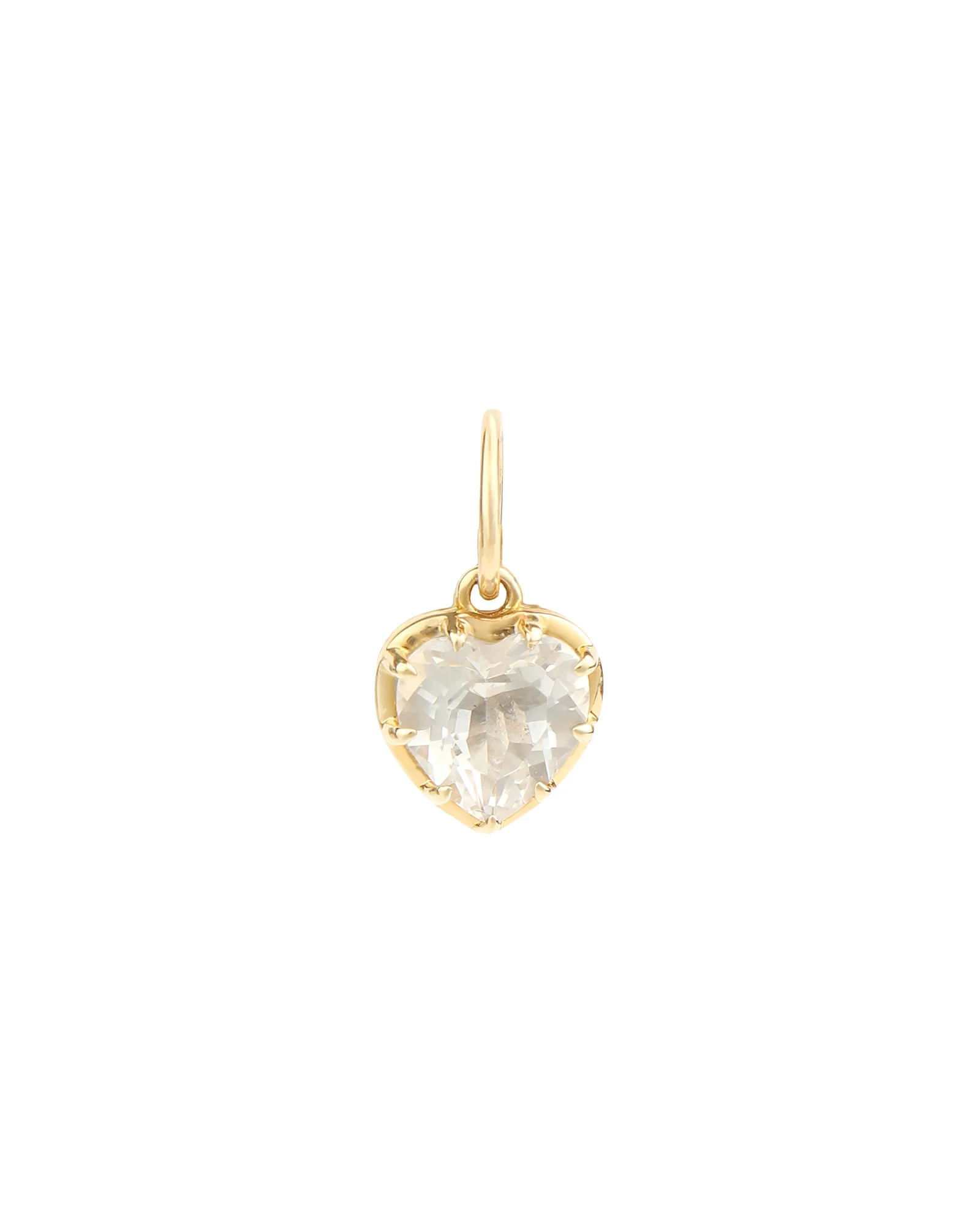 White Topaz Heart Charm