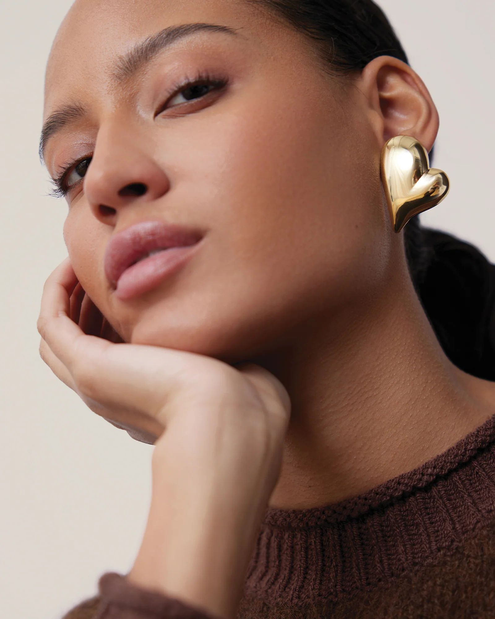 Mega Art Heart Symmetrical Button Earrings - Image 2