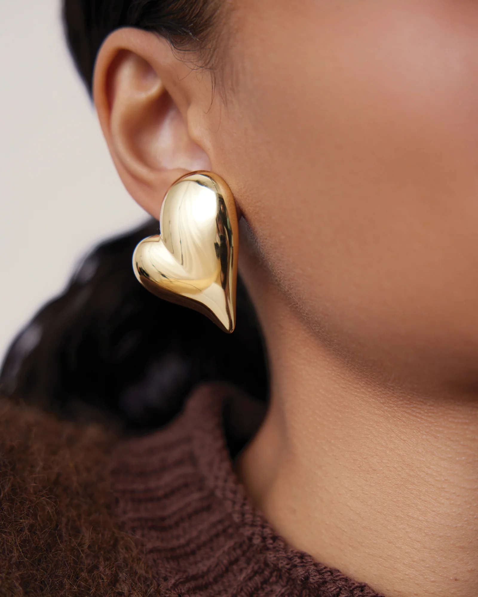 Mega Art Heart Symmetrical Button Earrings - Image 4