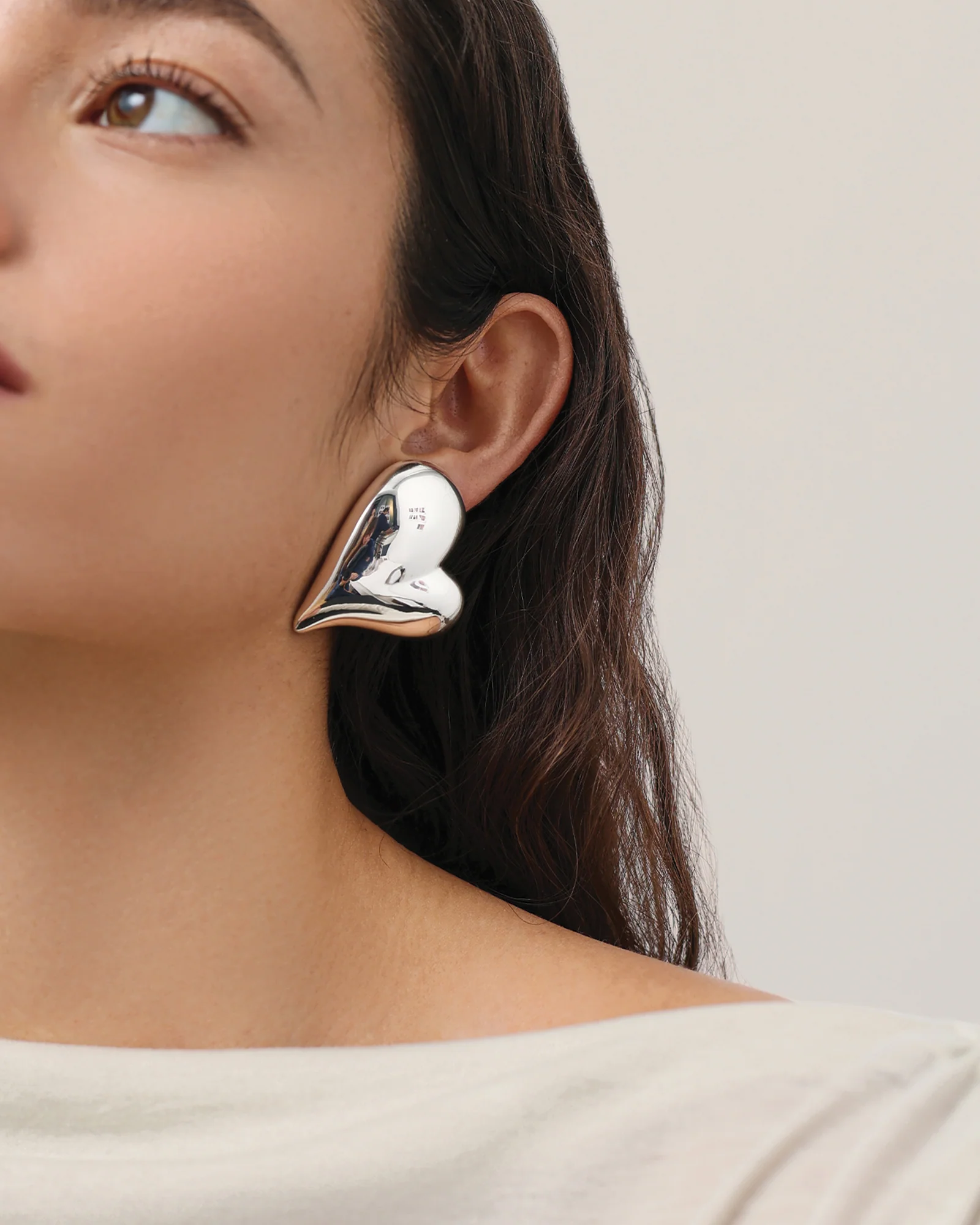 Mega Art Heart Symmetrical Button Earrings - Image 4