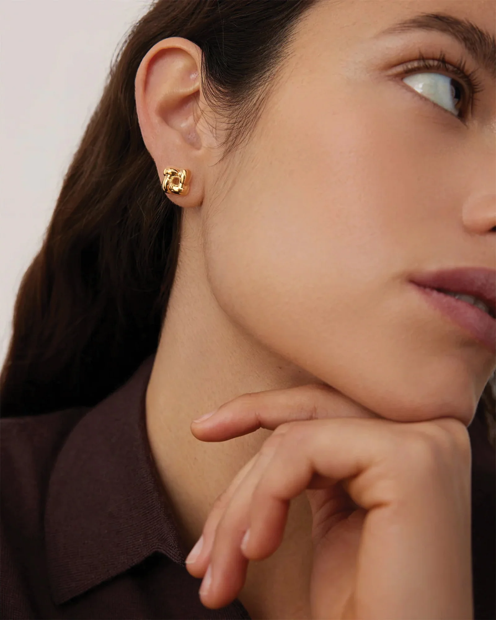 Mini Woven Square Earrings - Image 2