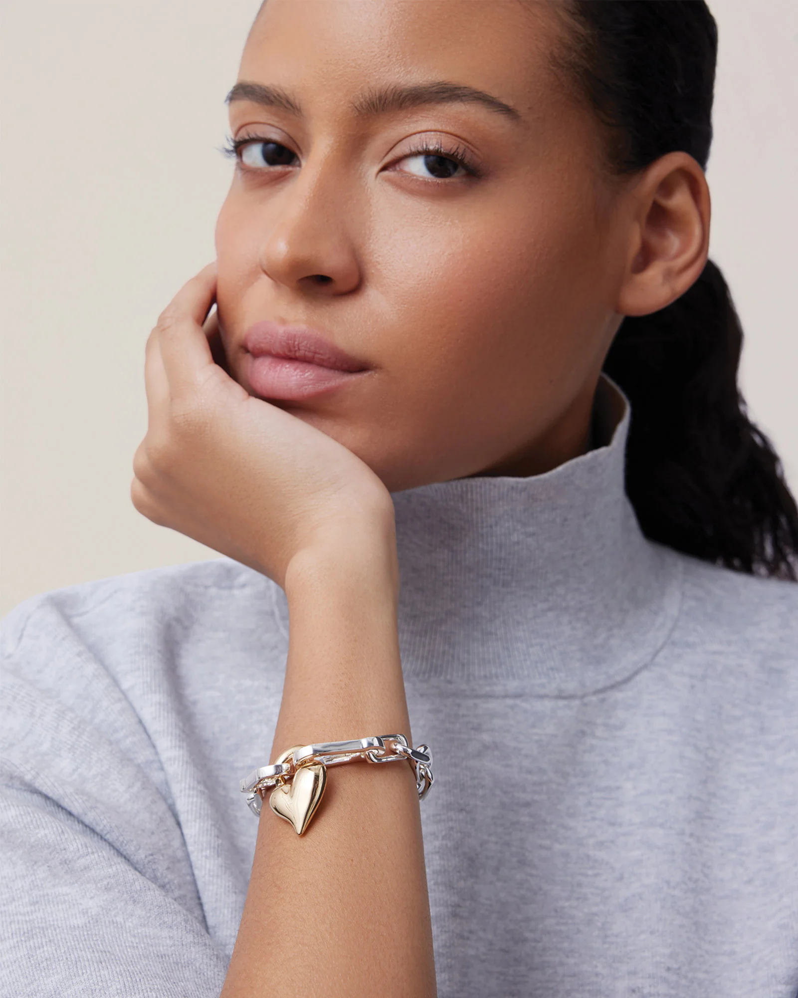 Padlock Heart Chain Bracelet - Image 2