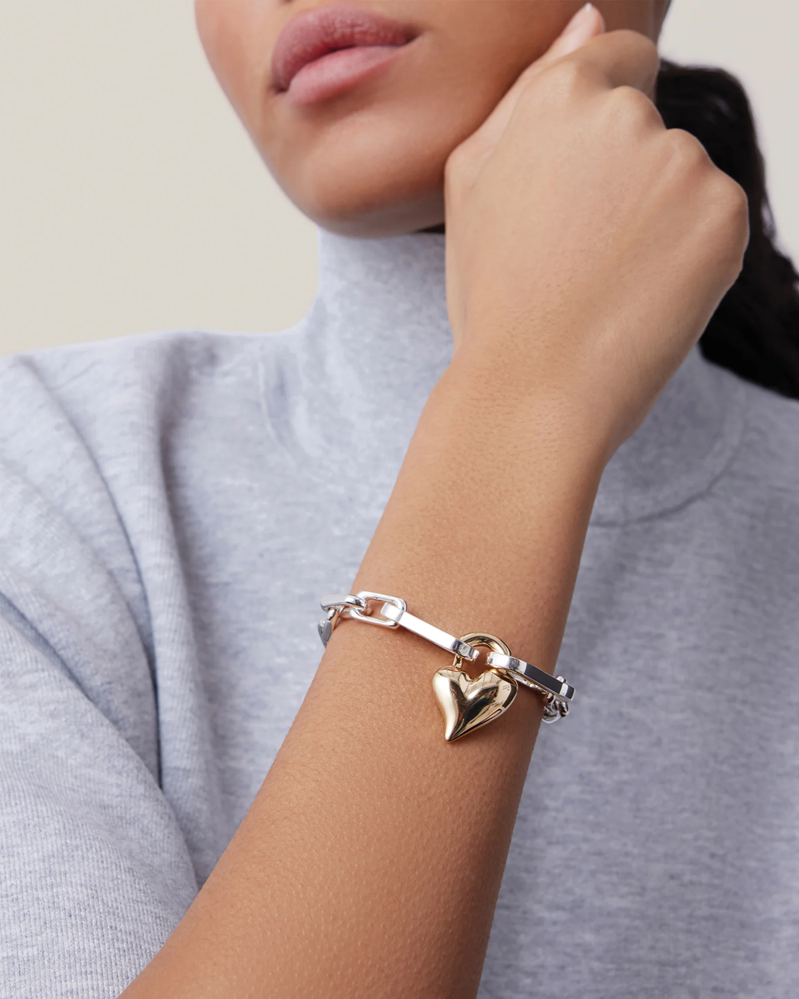 Padlock Heart Chain Bracelet - Image 4