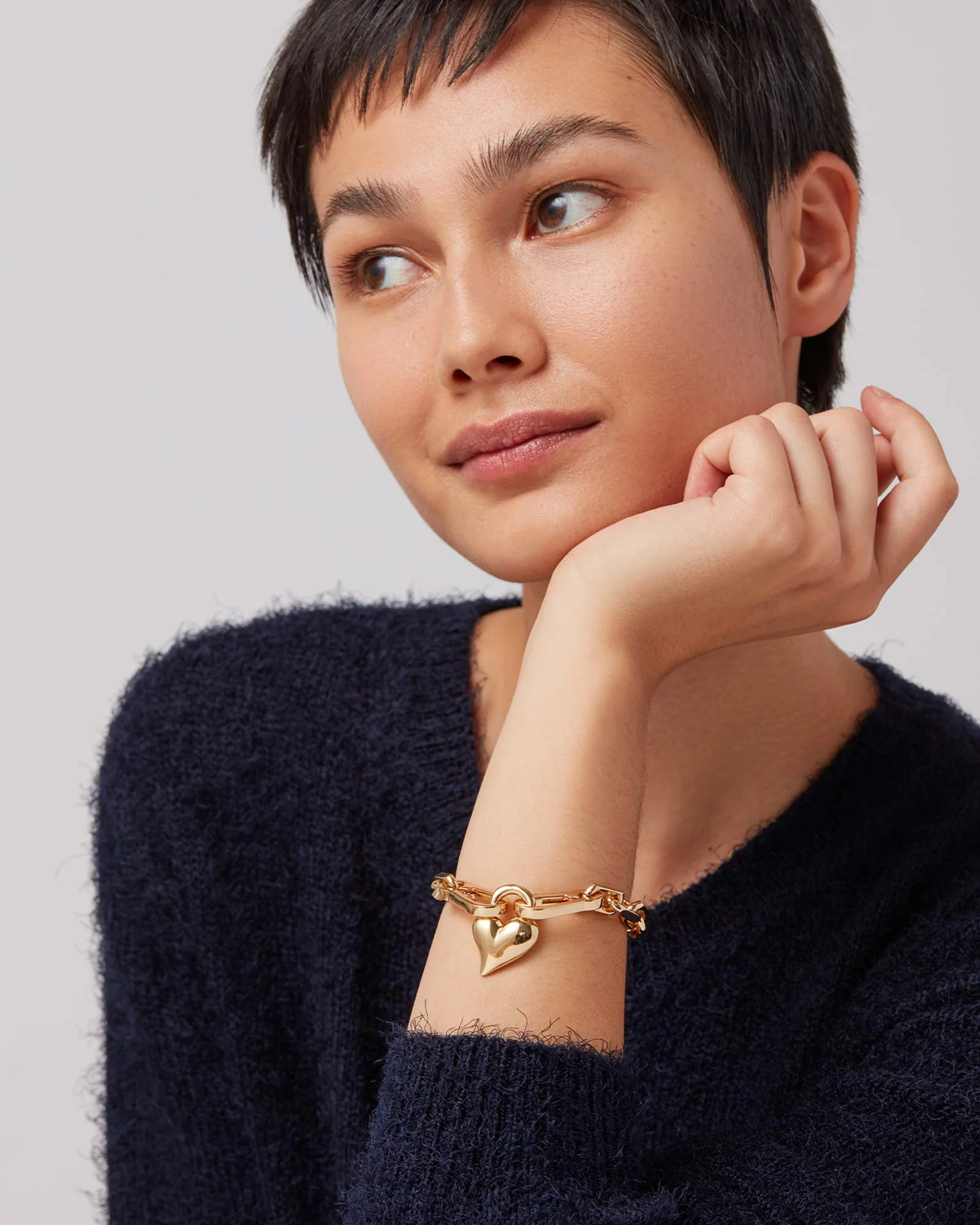 Padlock Heart Chain Bracelet - Image 2