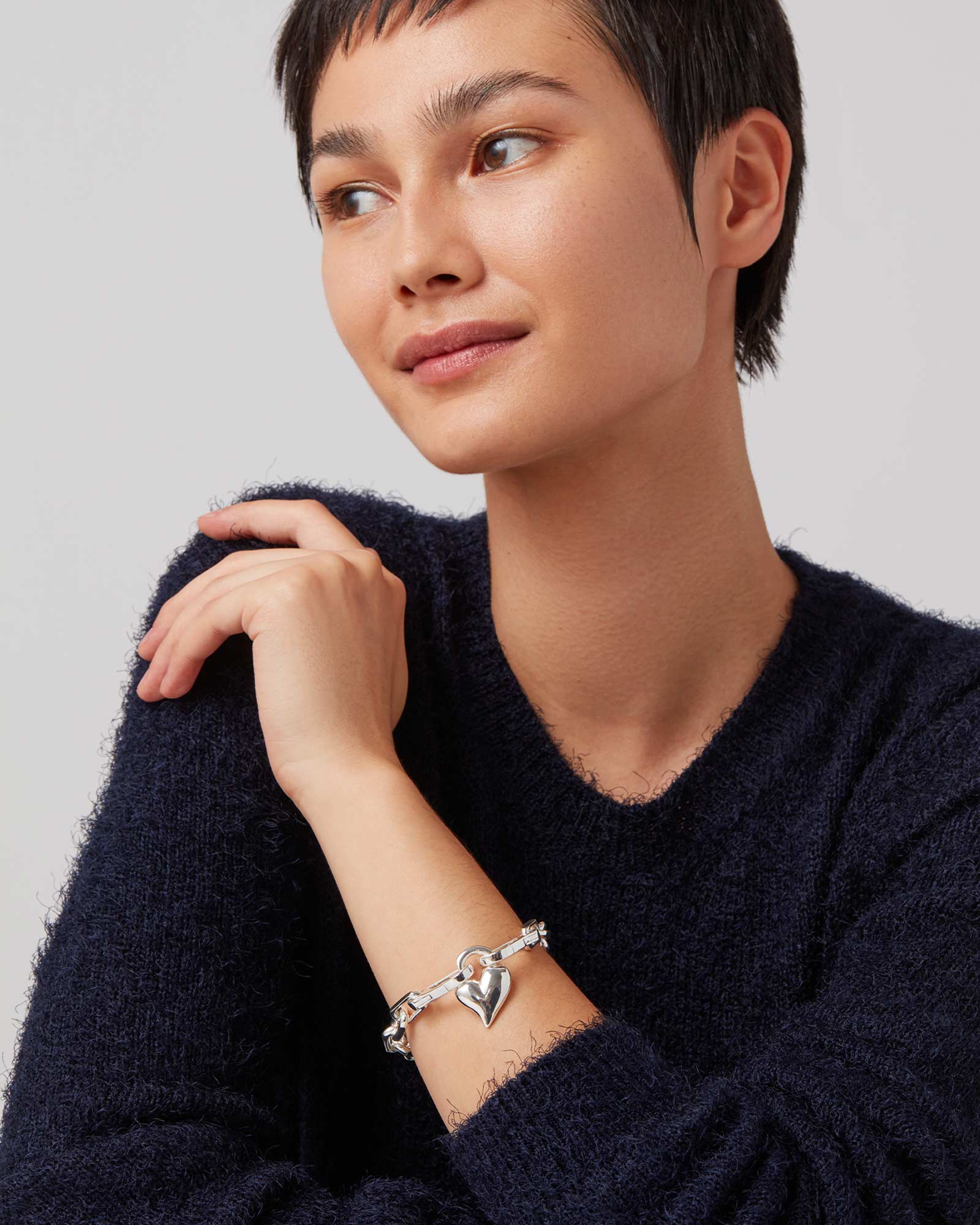 Padlock Heart Chain Bracelet - Image 2