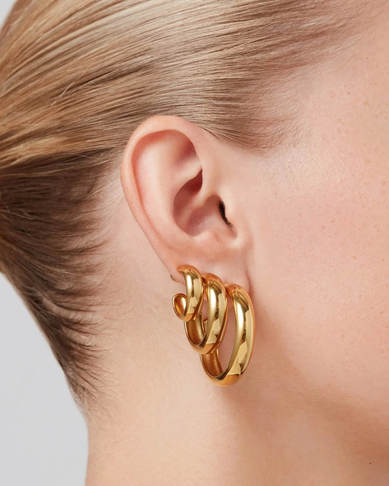 Staple Hoop Earrings - Medium - Image 2