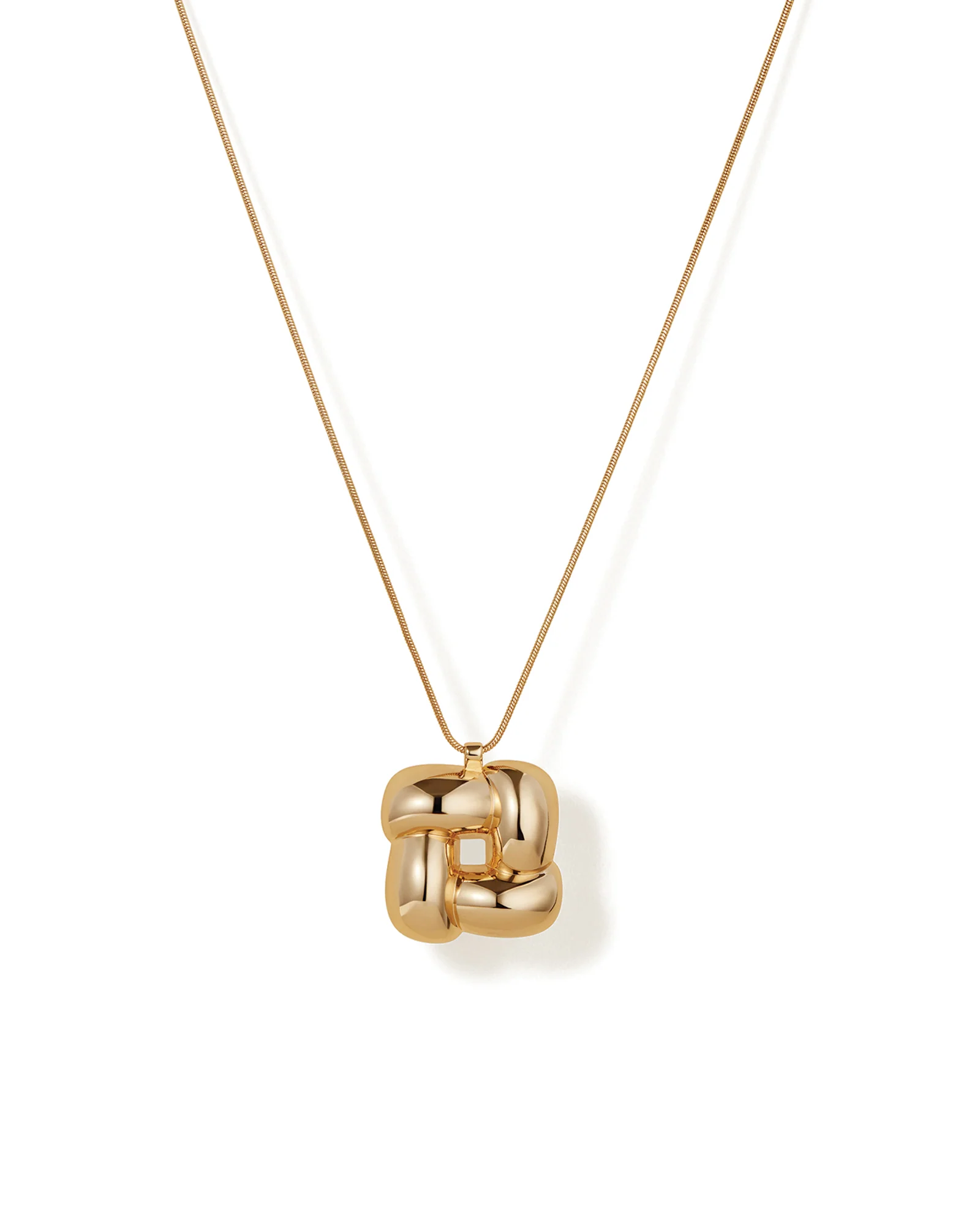 Woven Square Pendant Necklace
