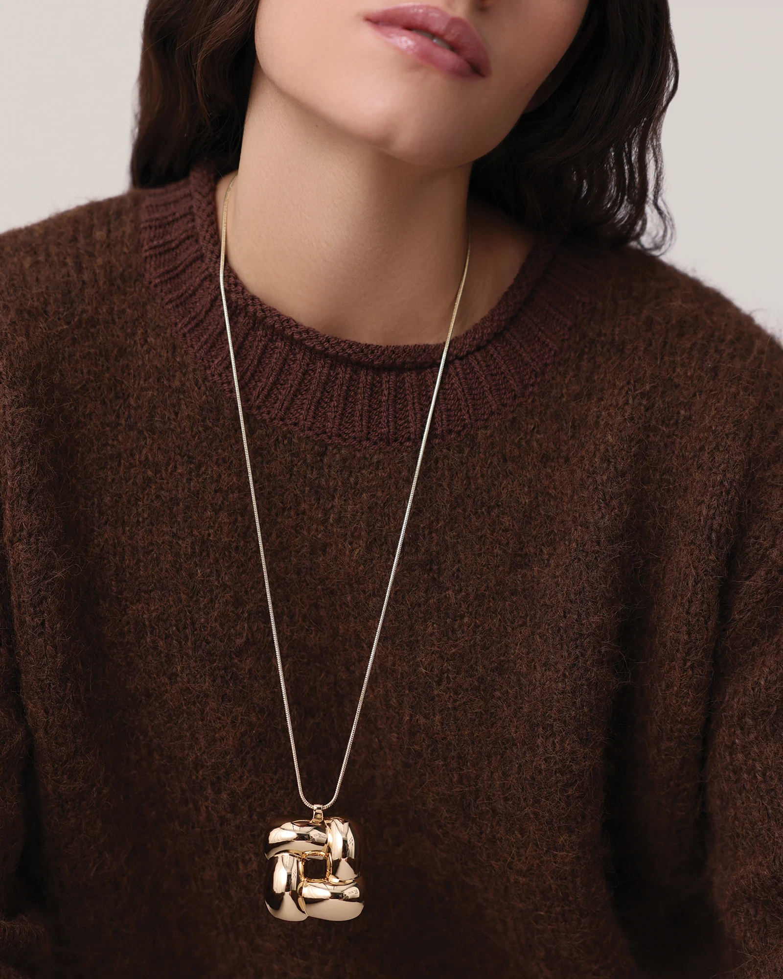 Woven Square Pendant Necklace - Image 2