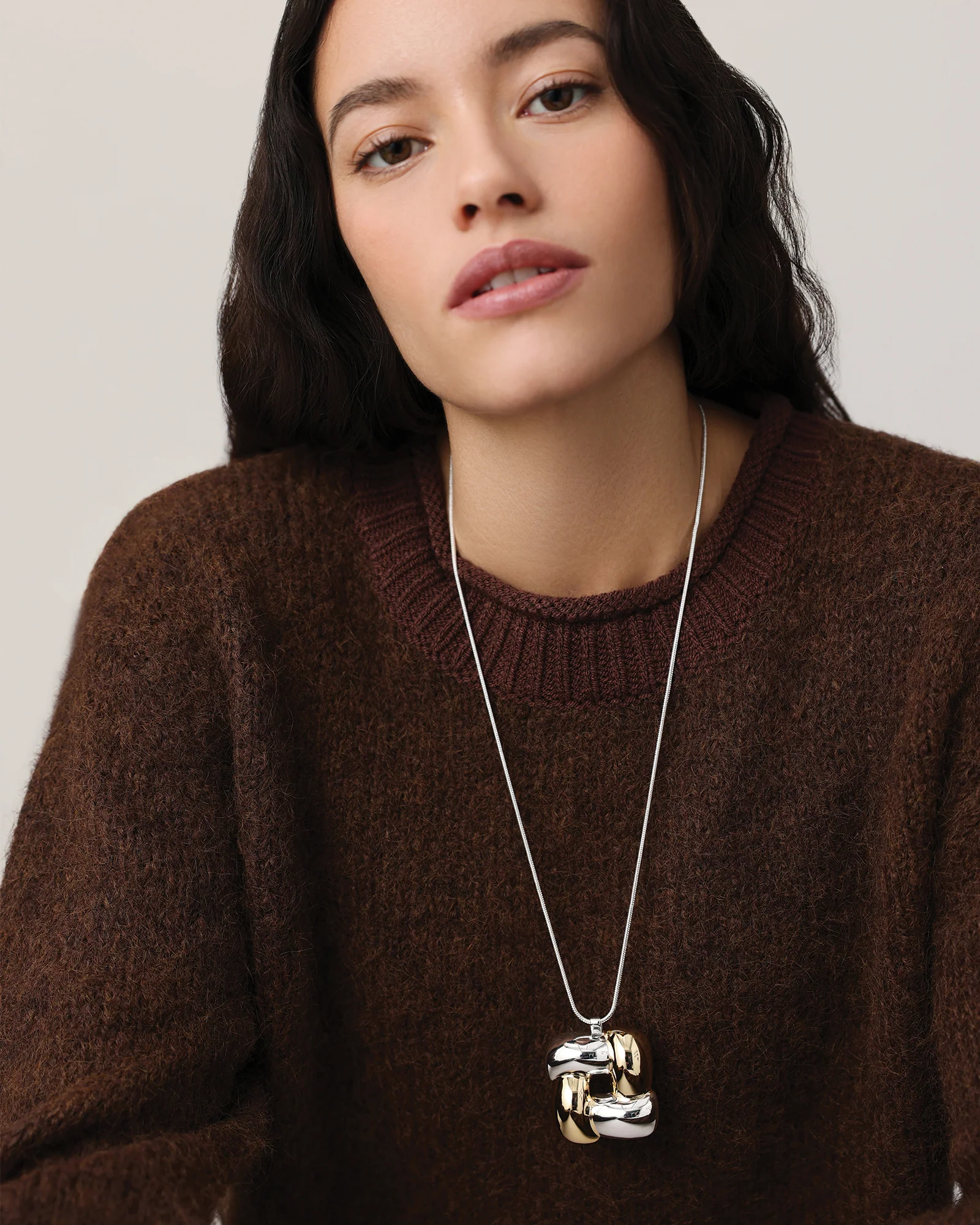 Woven Square Pendant Necklace - Image 2