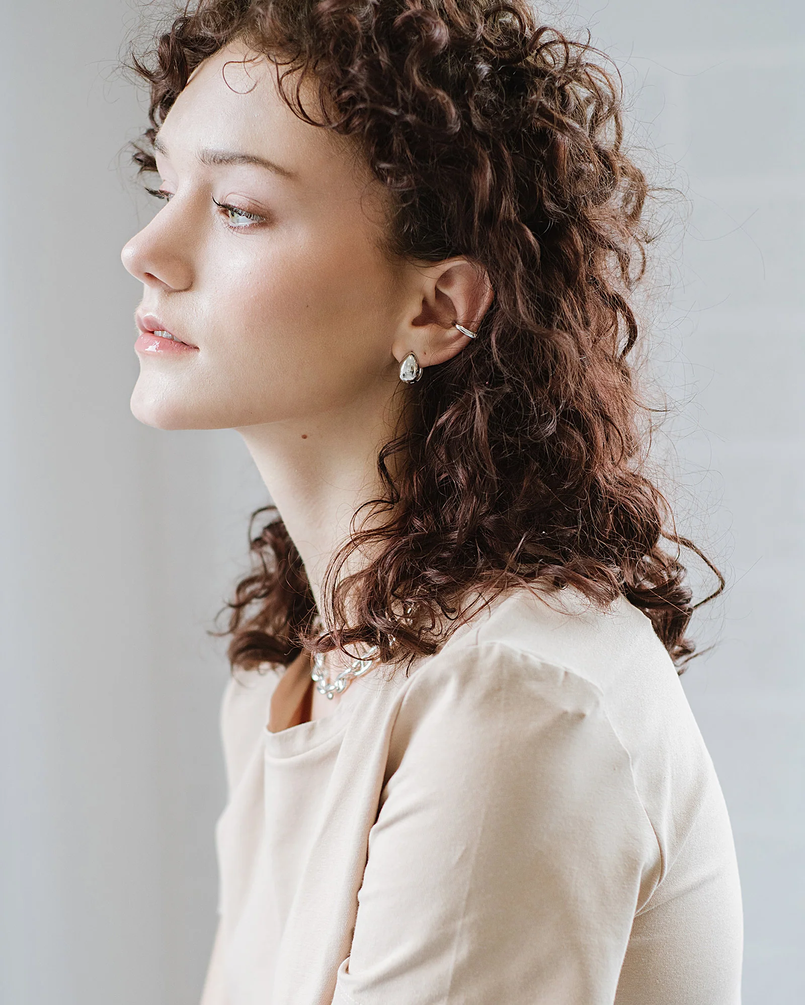 Almond Huggie Hoops - Image 3