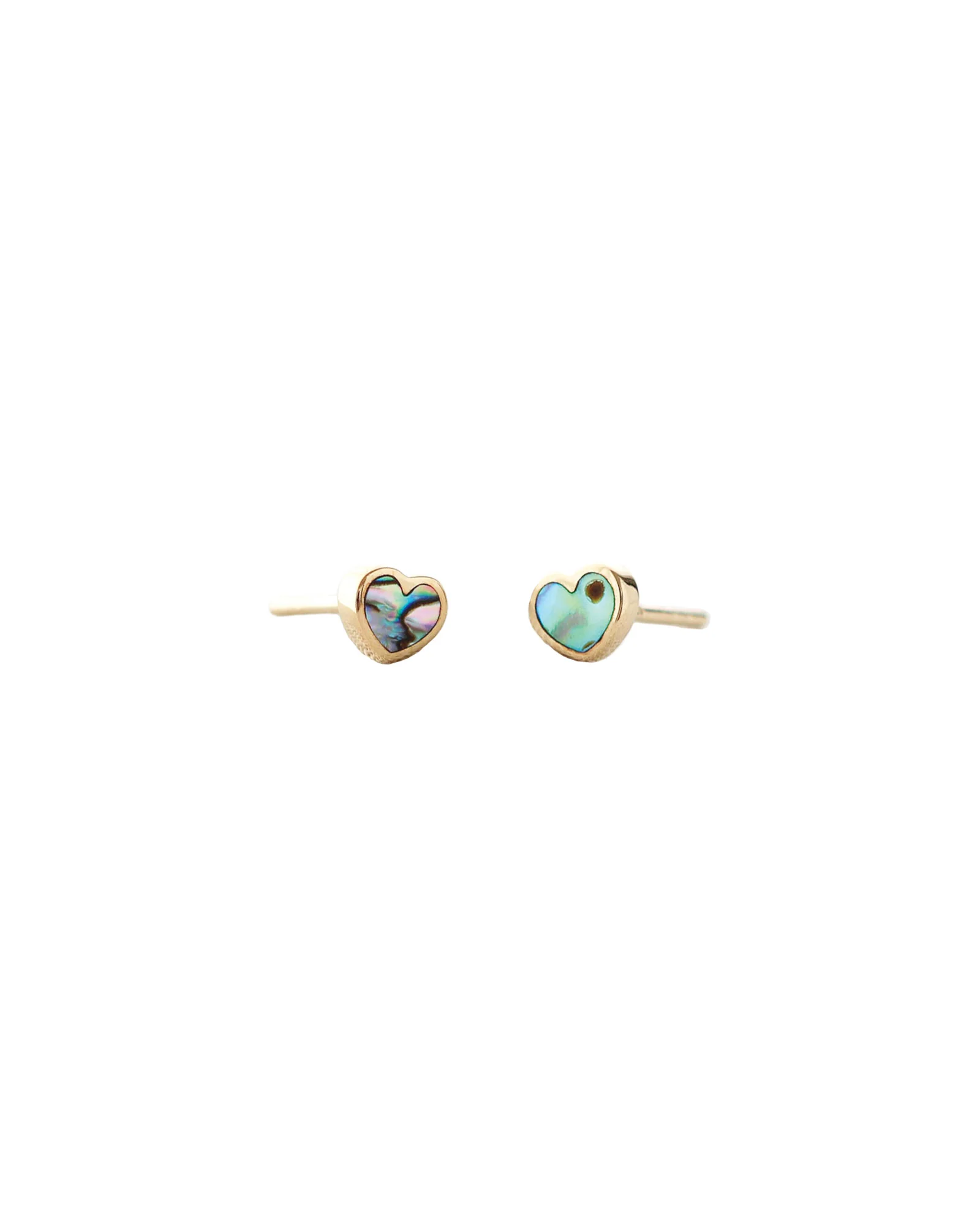 Abalone Heart Stud Earrings - Image 3