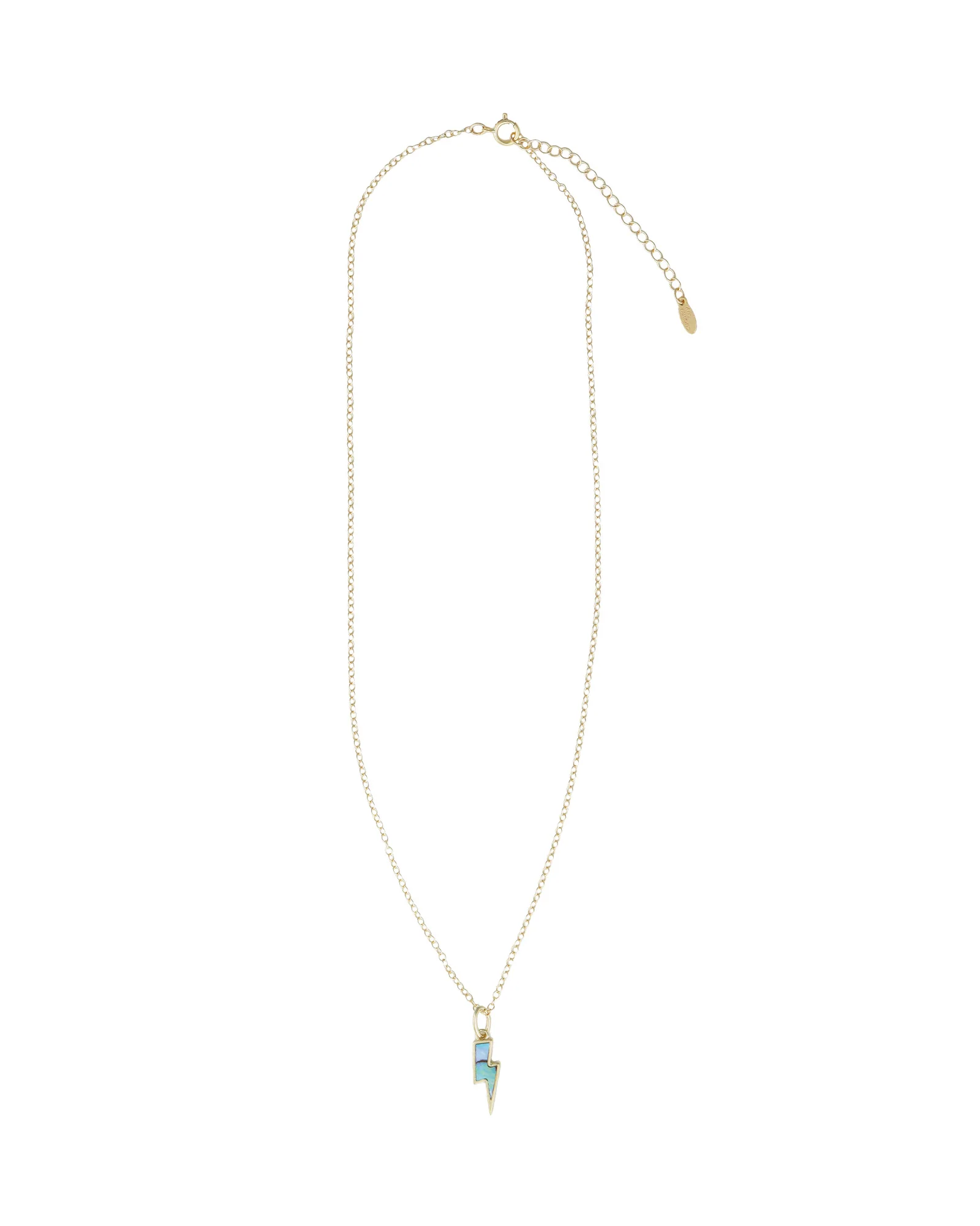 Abalone Lightning Bolt Charm Necklace - Image 3