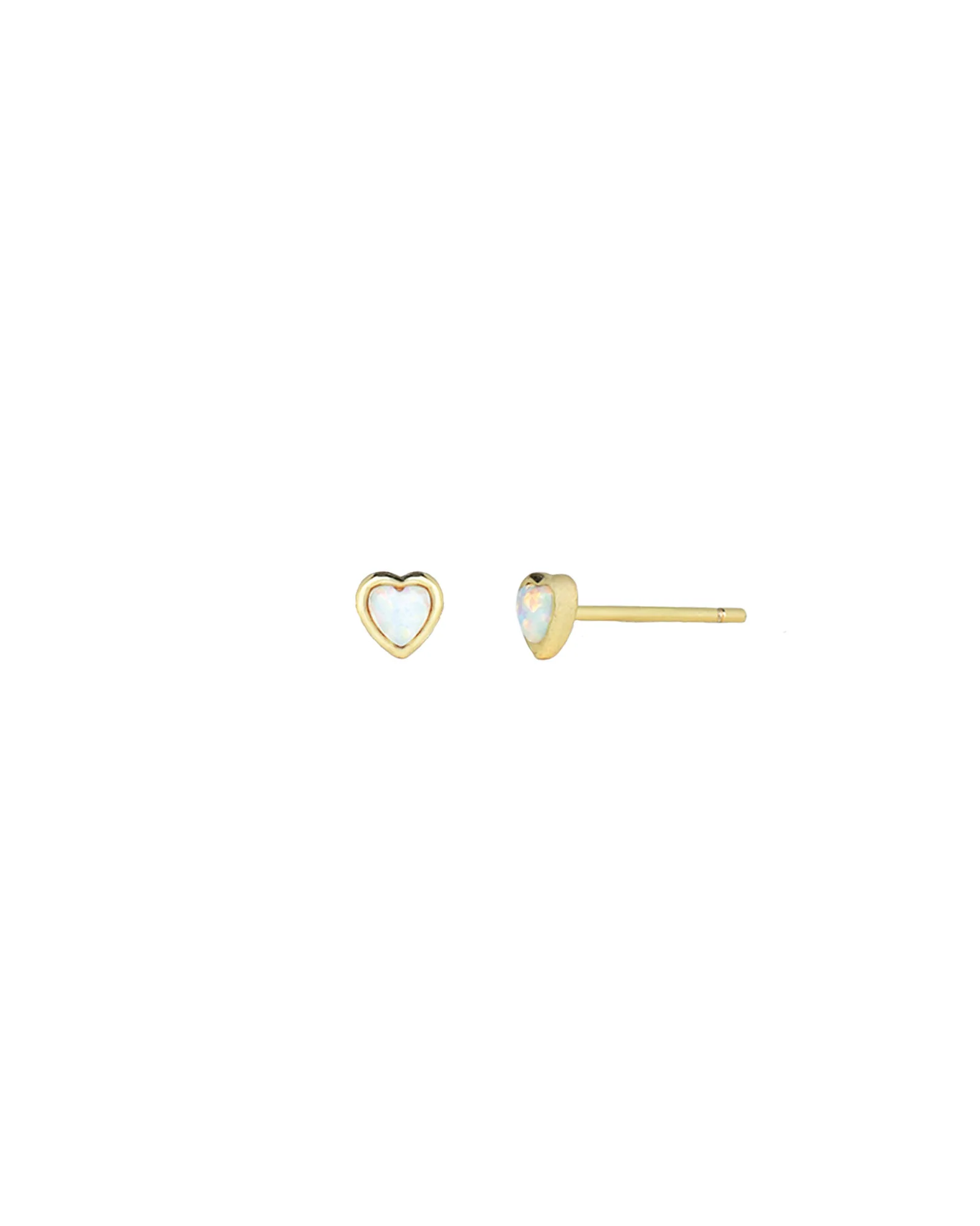 Opal Heart Stud Earrings
