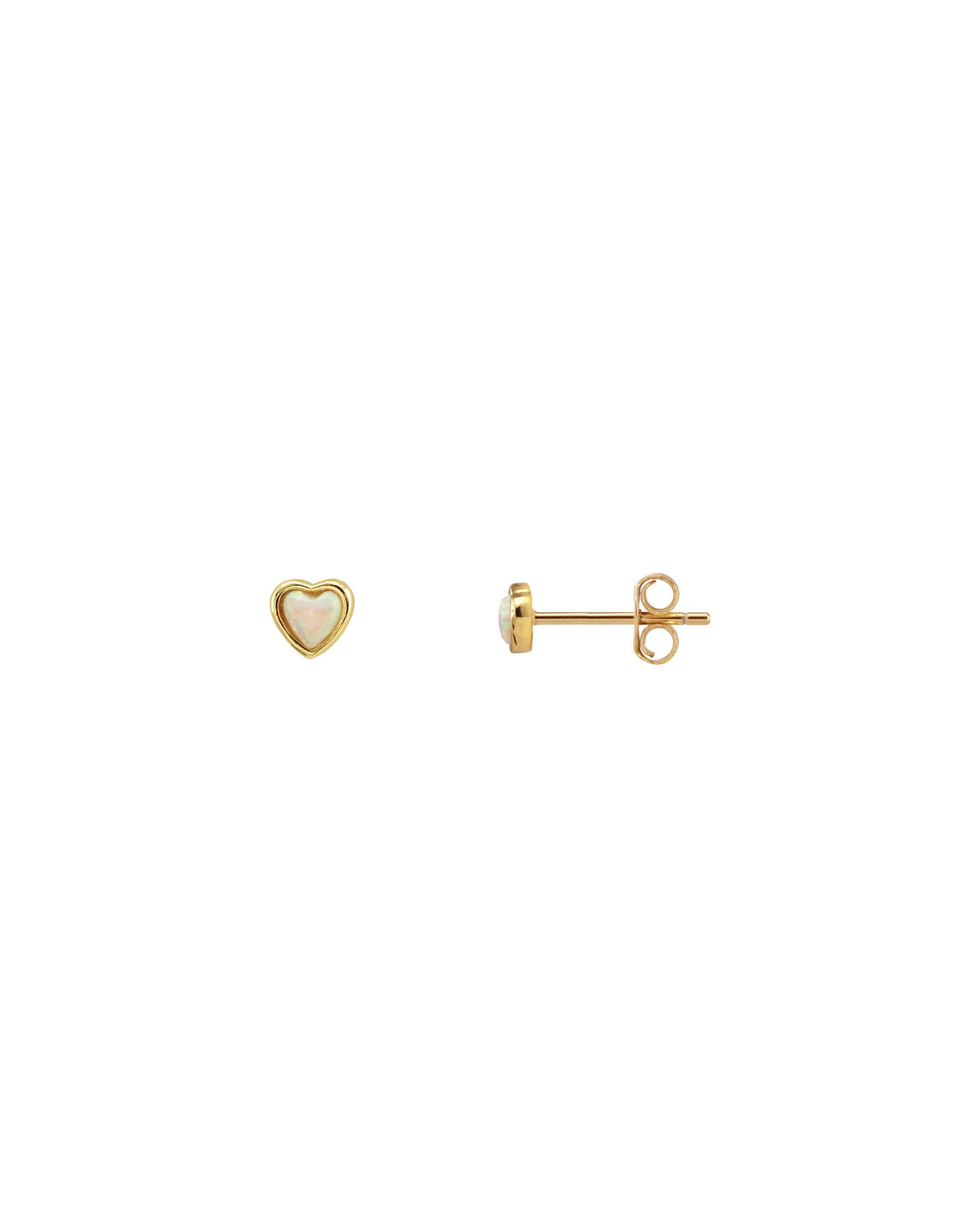 Opal Heart Stud Earrings - Image 3