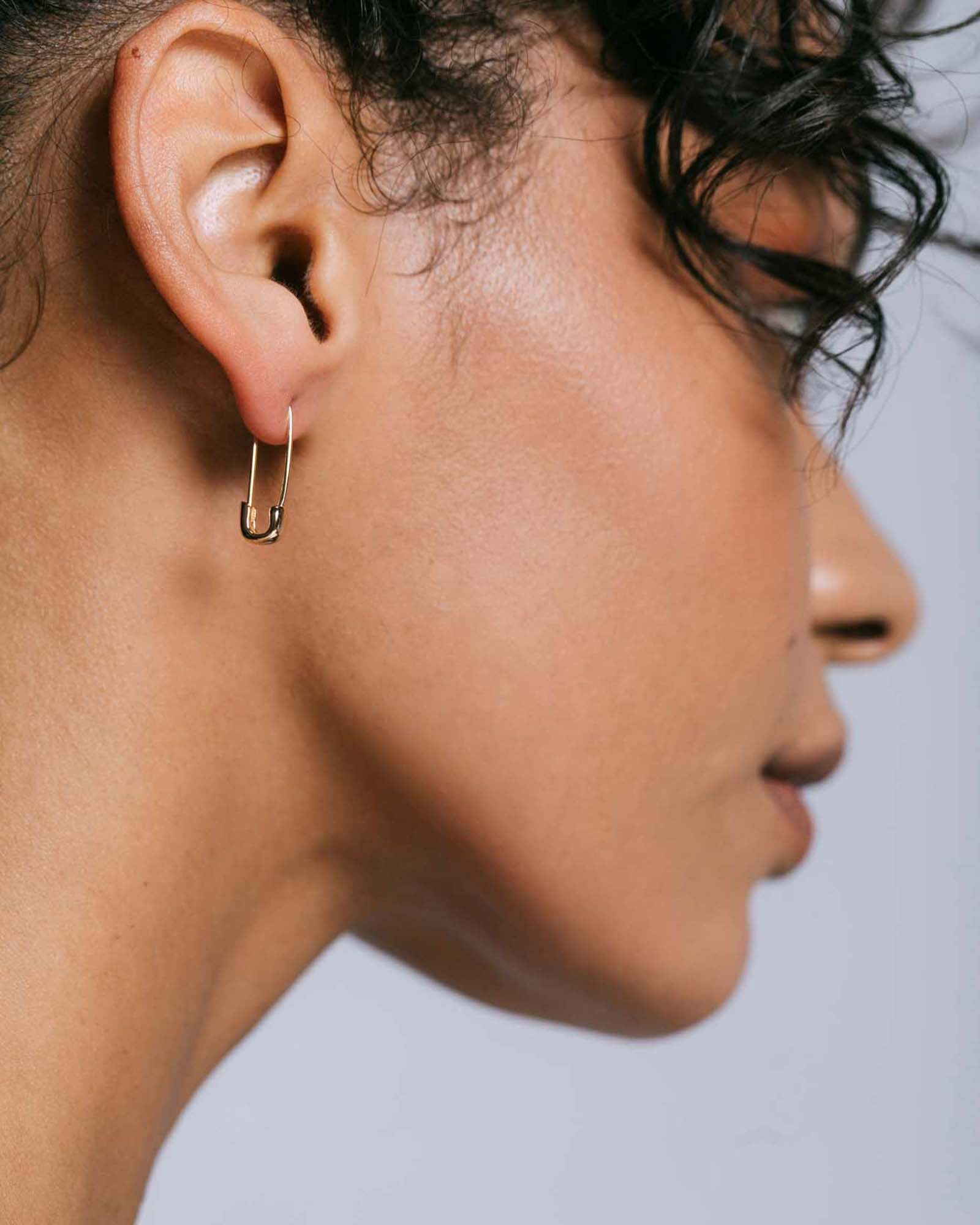 Safety Pin Hoop Earrings - Image 2
