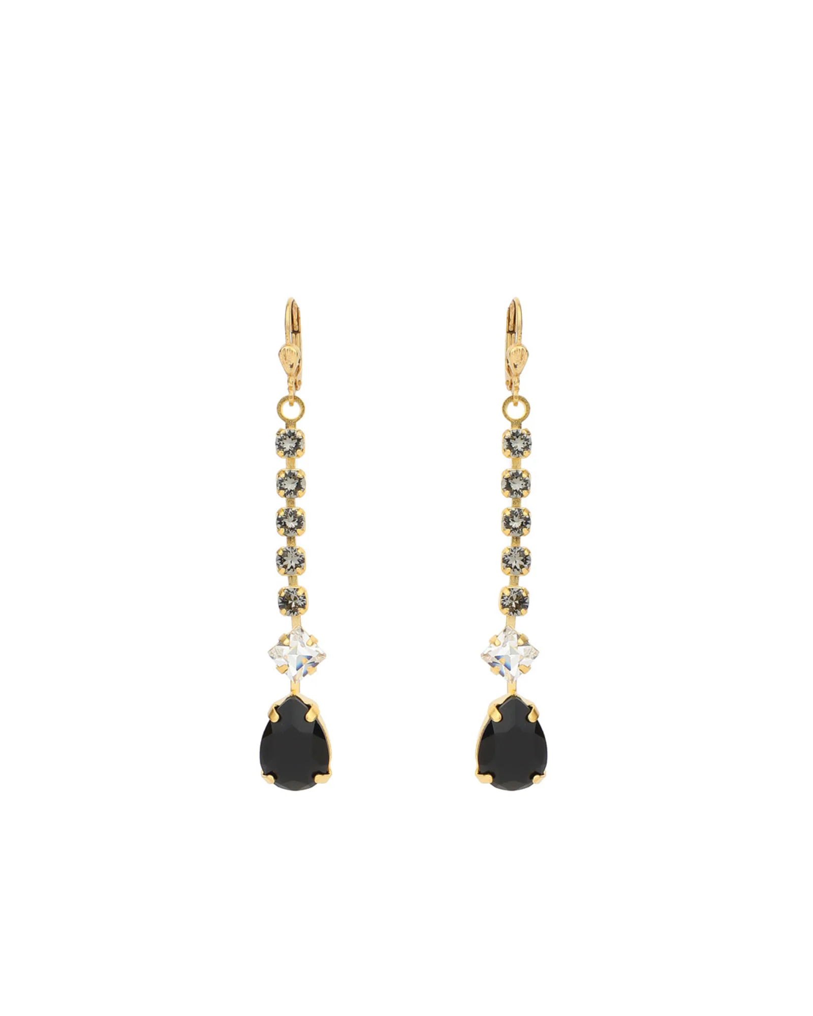 Crystal Chain Teardrop Hooks