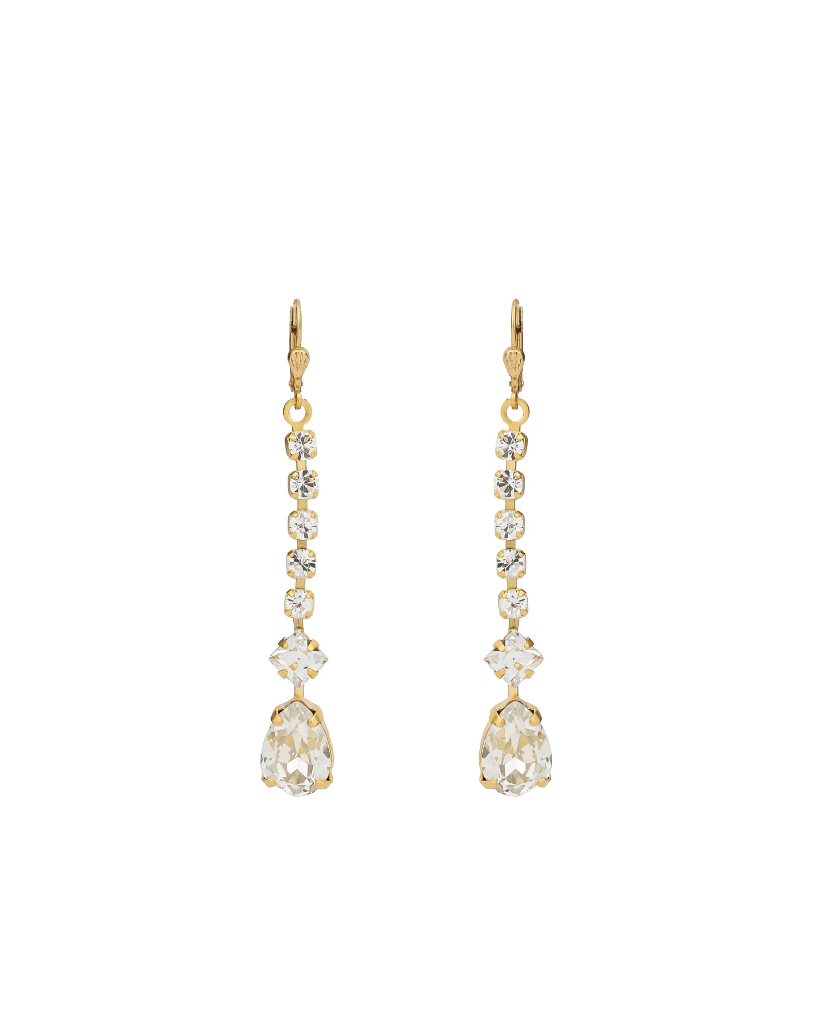 Crystal Chain Teardrop Hooks