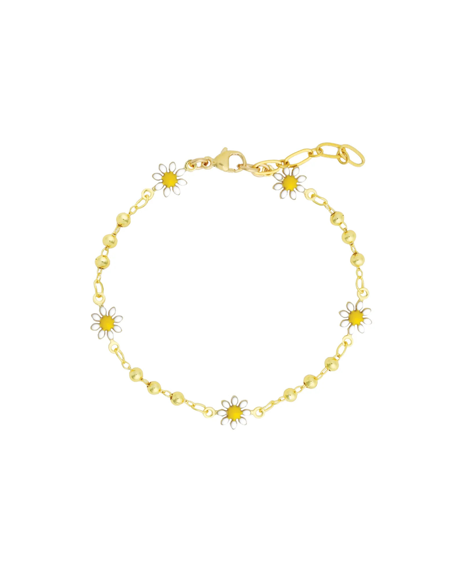 Enamel Daisy Chain Ball Bracelet