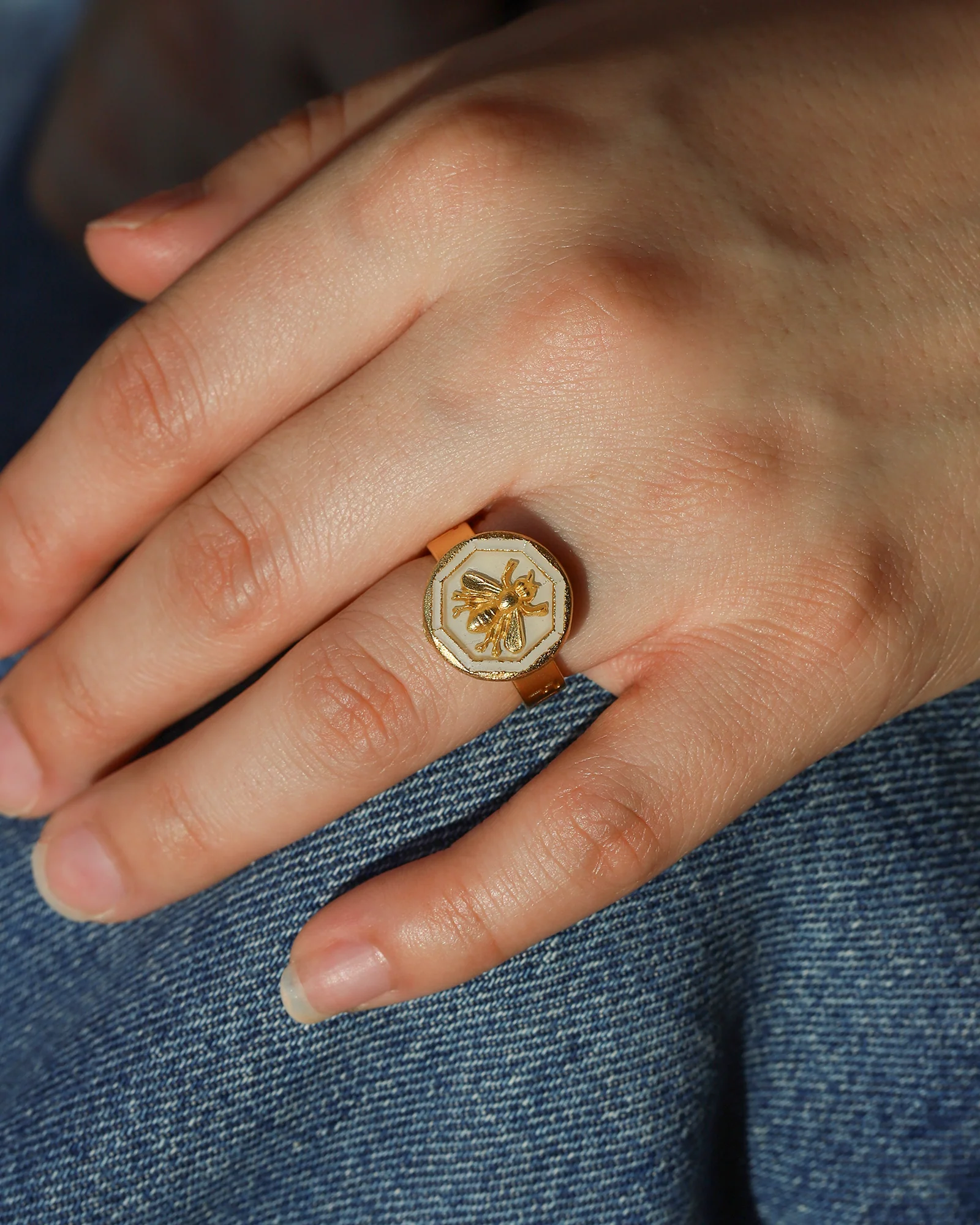 Enamel Bee Ring - Image 2
