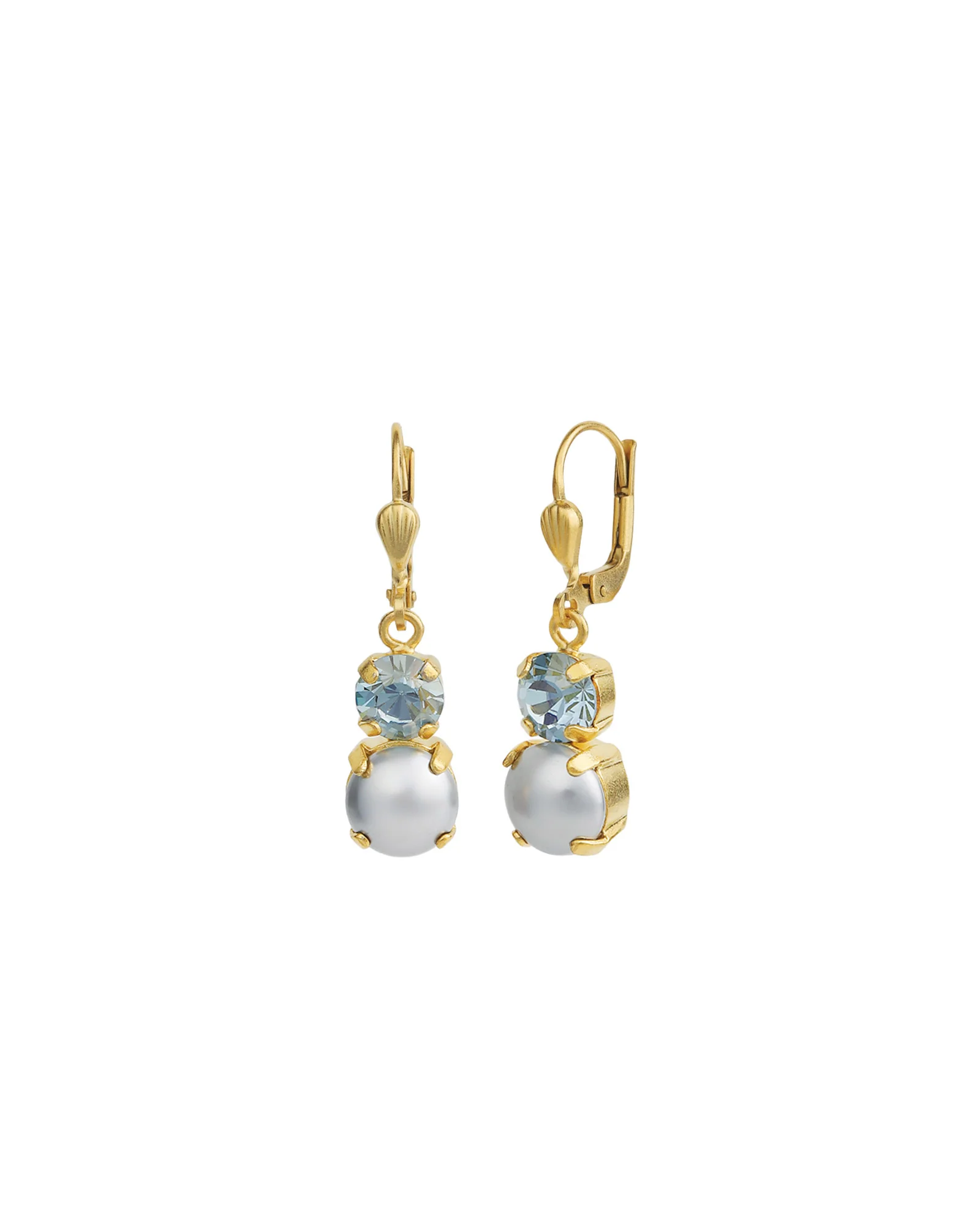 Graduated Round Crystal & Pearl Hooks