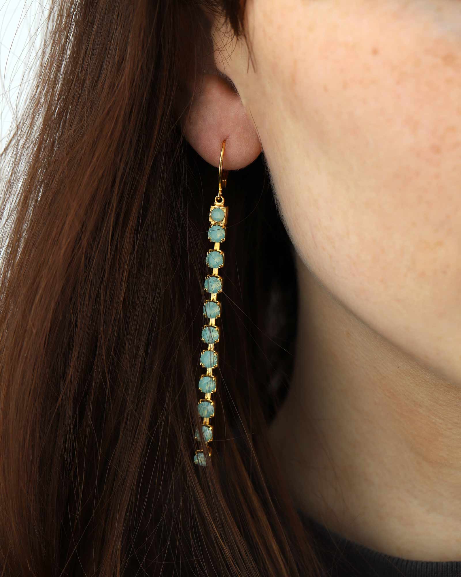 Long Medium Crystal Drop Hooks - Image 2