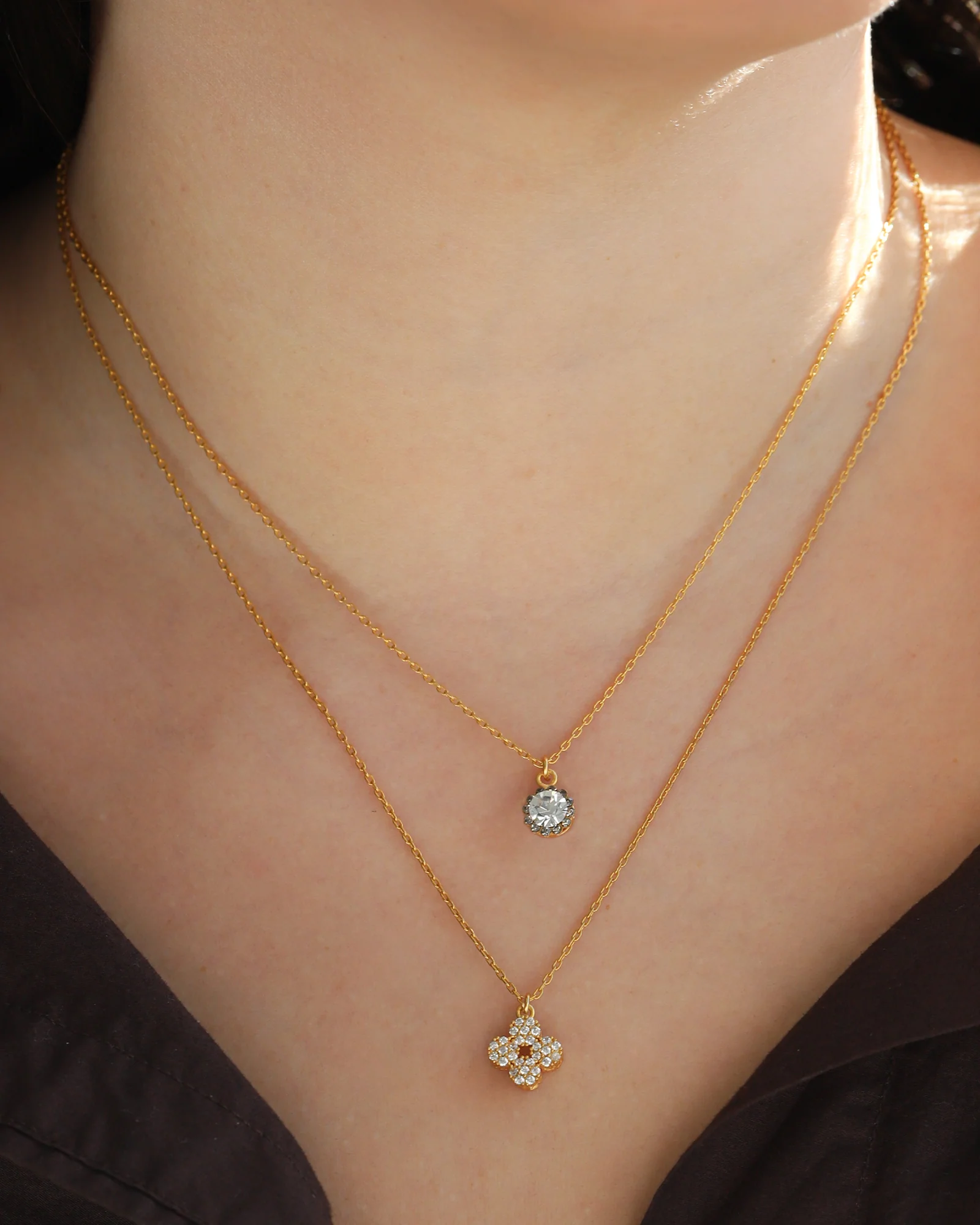 Pavé Clover Necklace - Image 2