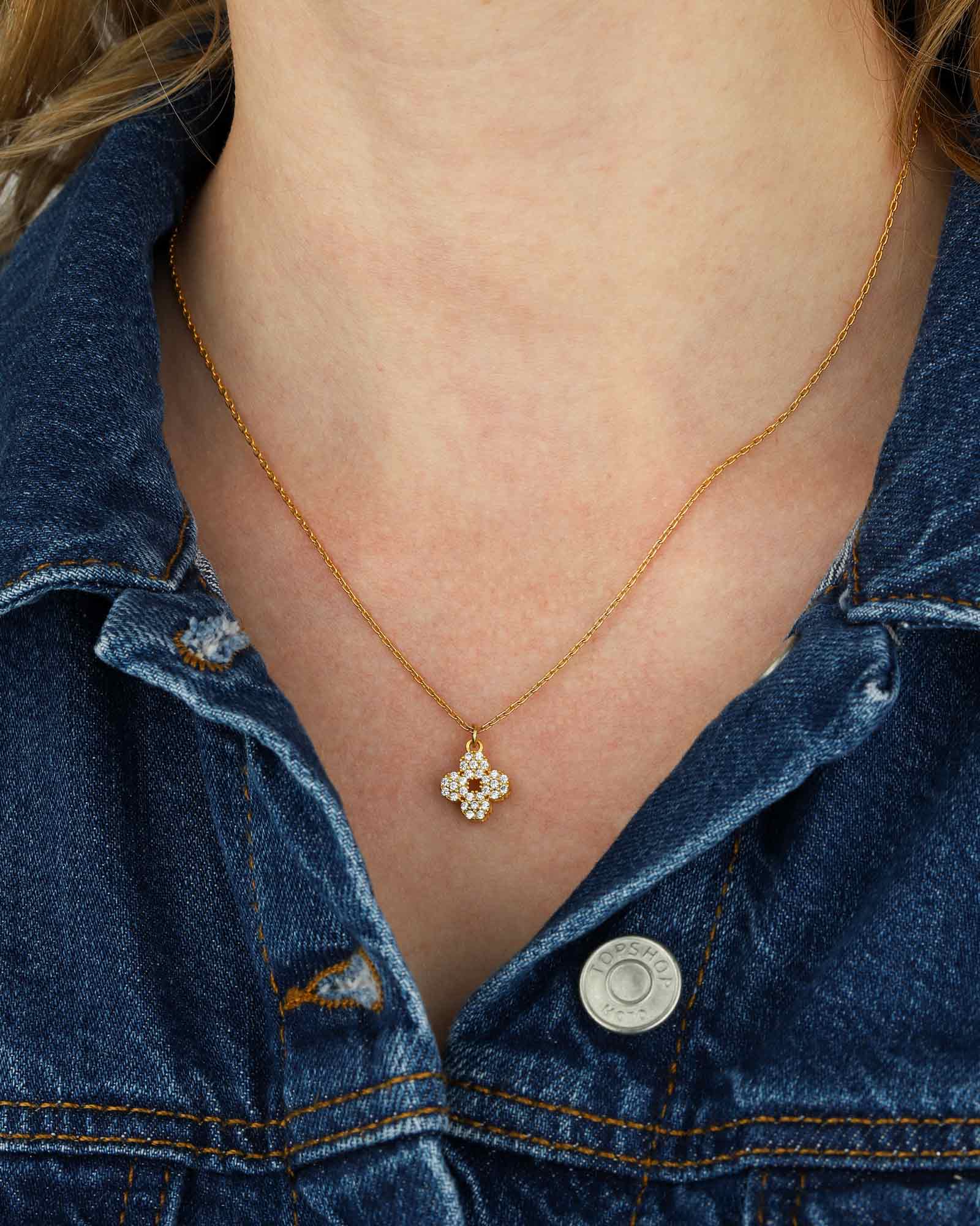 Pavé Clover Necklace - Image 4